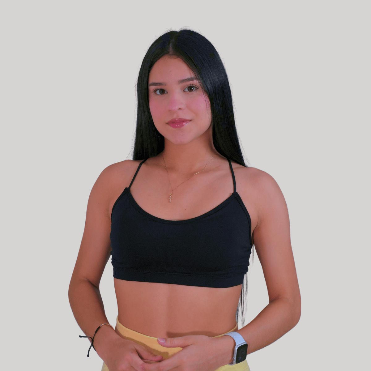 Brasier Seamless Escotado Negro