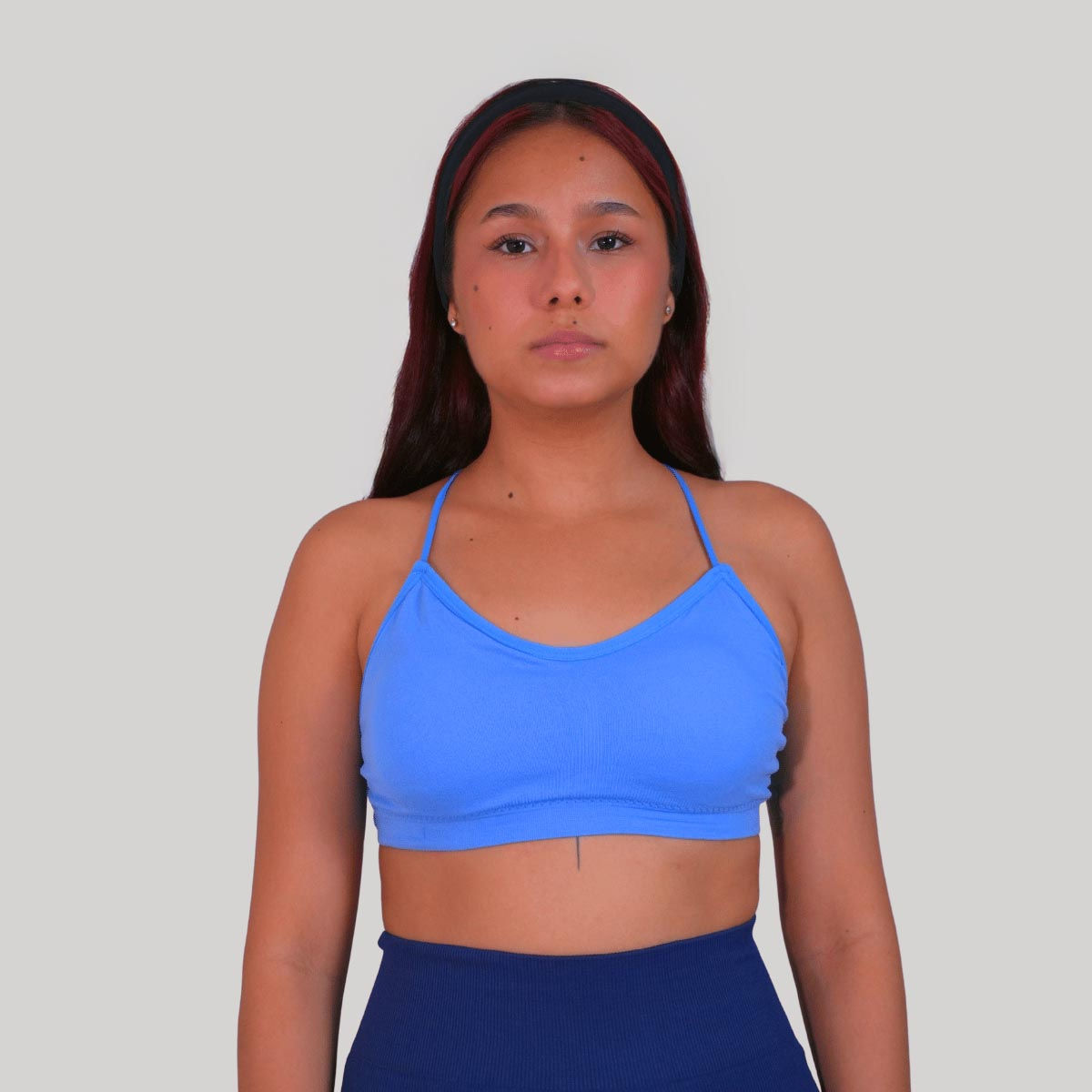 Brasier Seamless Escotado Azul