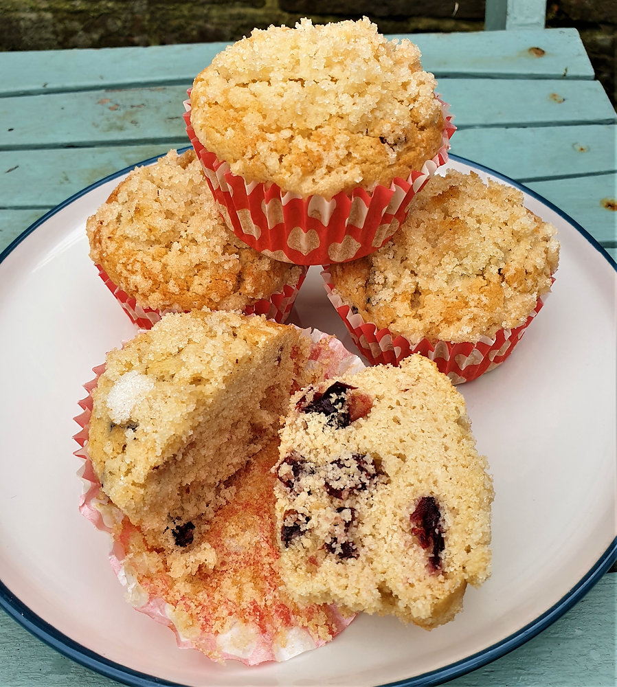 Cranberry rice flour muffins