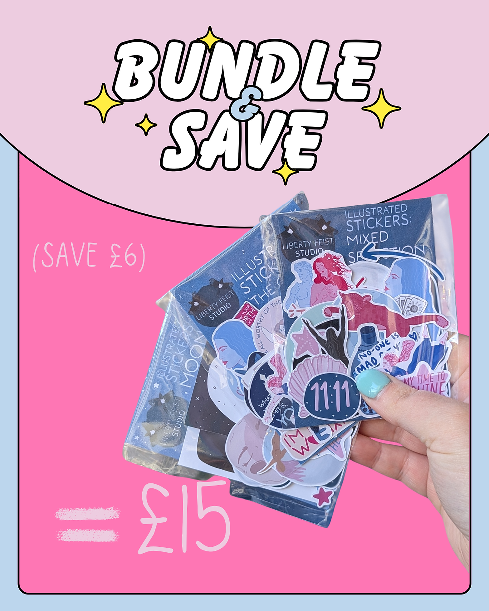 Thumbnail: STICKER PACK BUNDLE = 3pk illustrated stickers for journalling *UPDATED*