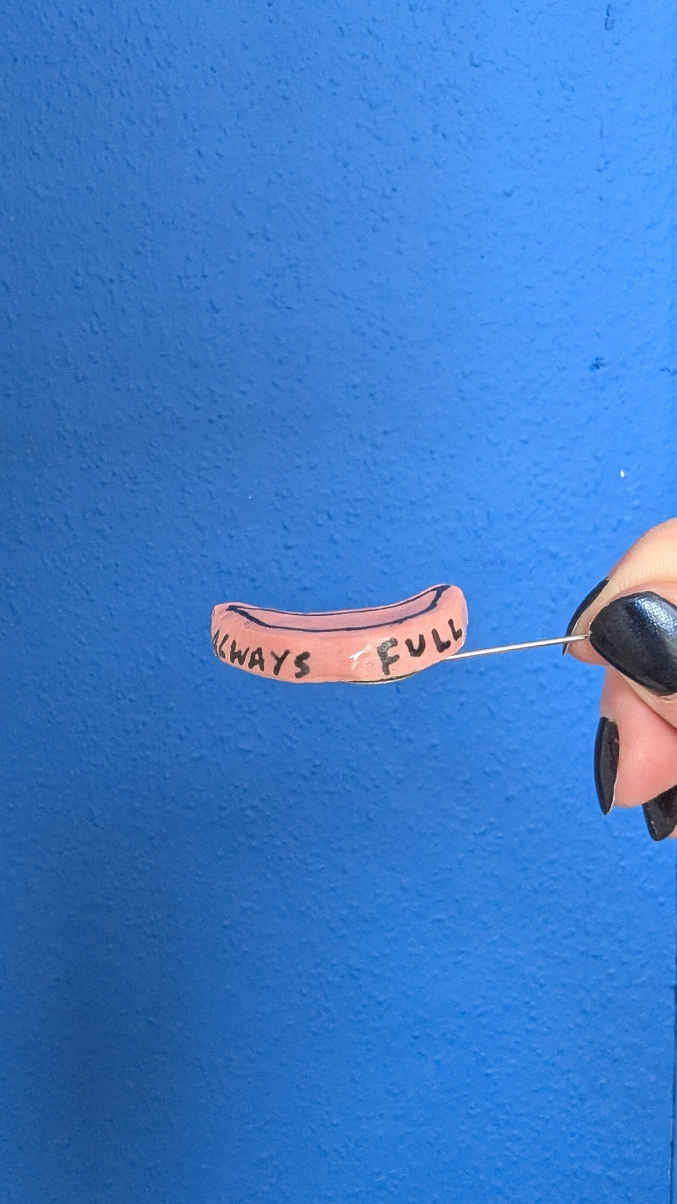 Thumbnail: Crescent pink moon pins - ceramic jewellery