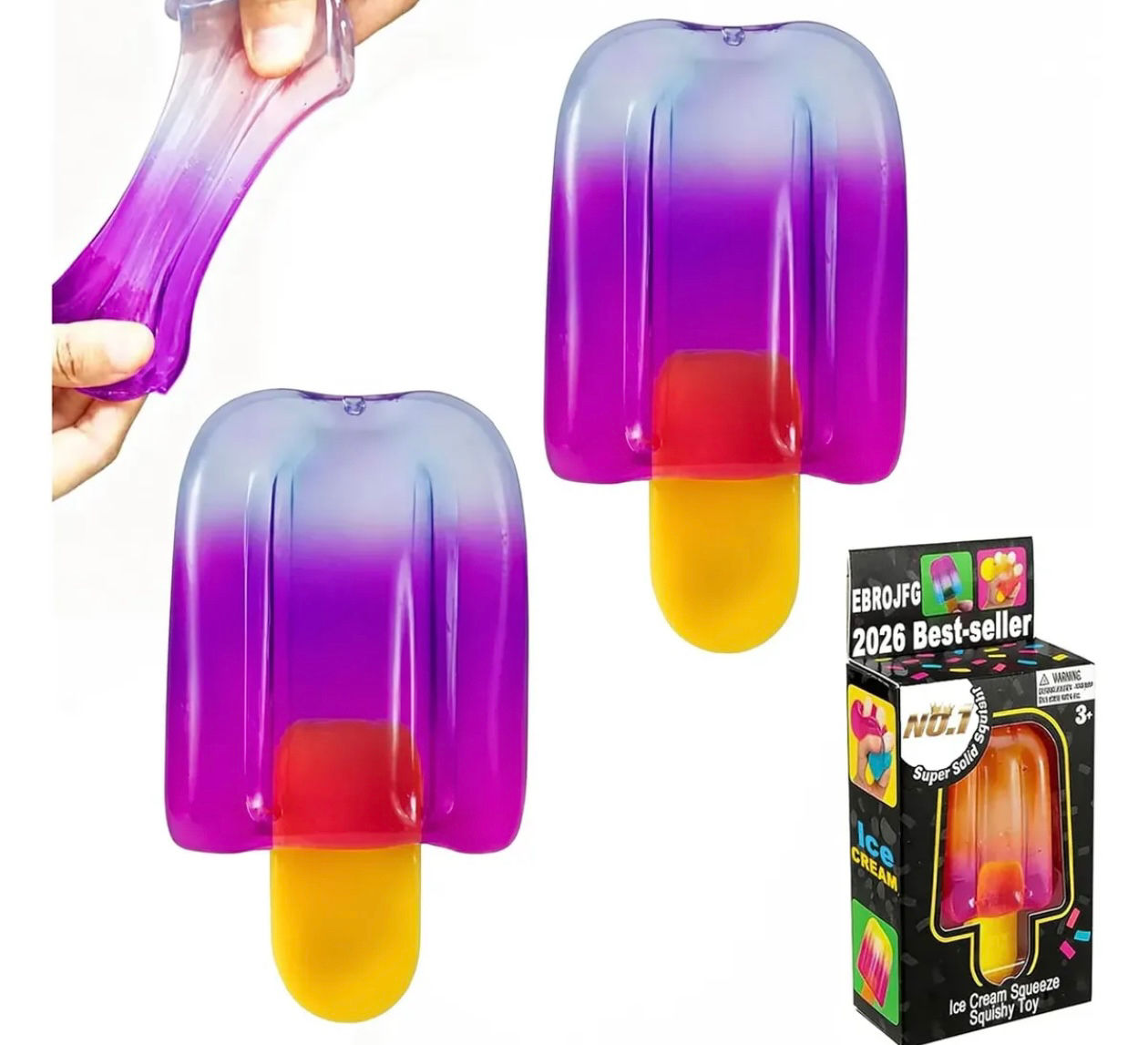 Squishy Helado Antiestrés Glitter