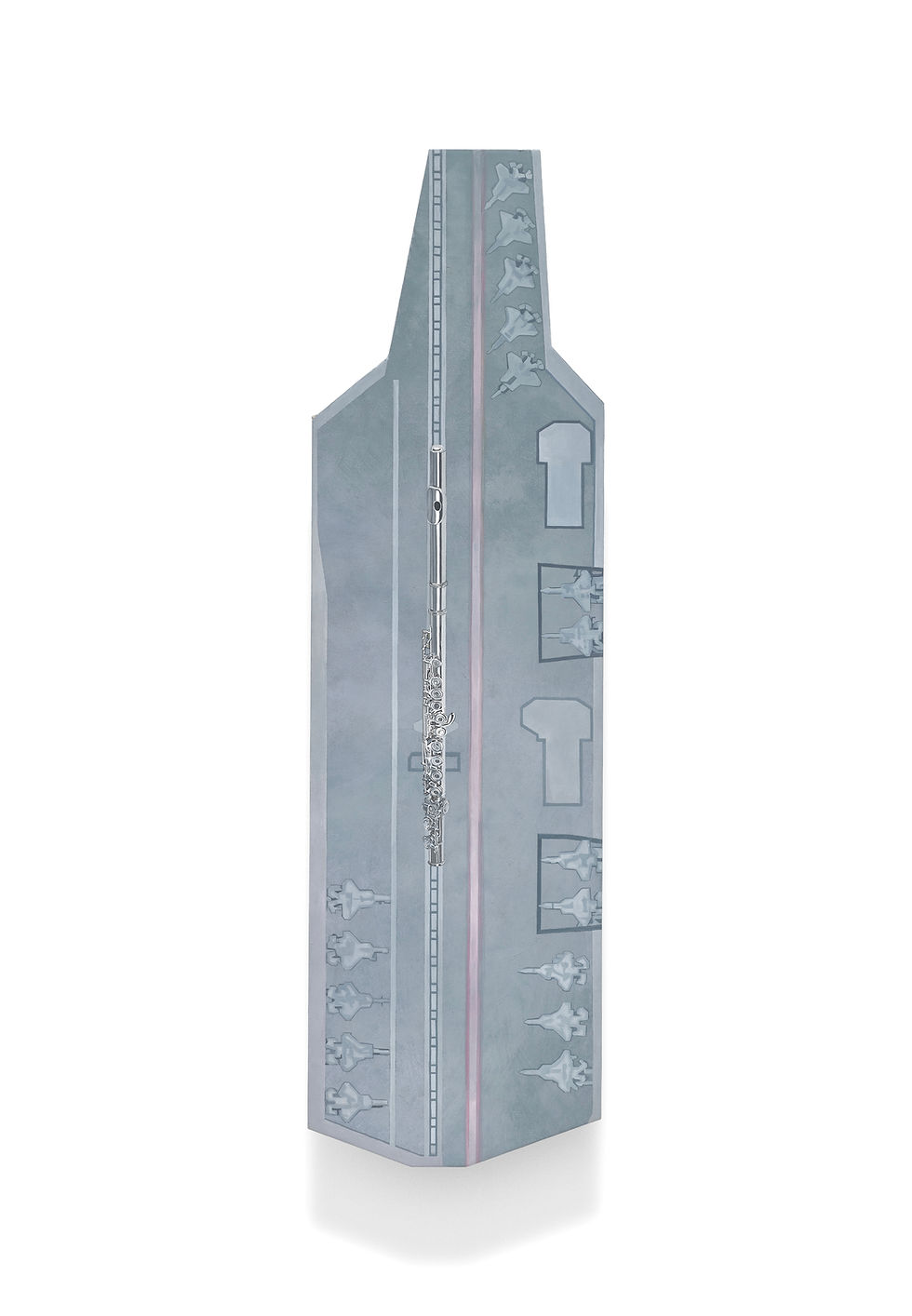 Aircraft Carrier_Flute, 2025, 장지에 채색, 40x70cm.jpg