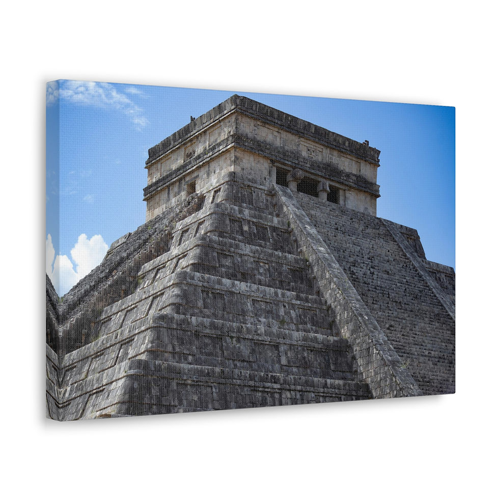 El Castillo, Temple of Kukulcan - Mayan Temple - Wall Art Canvas Print 