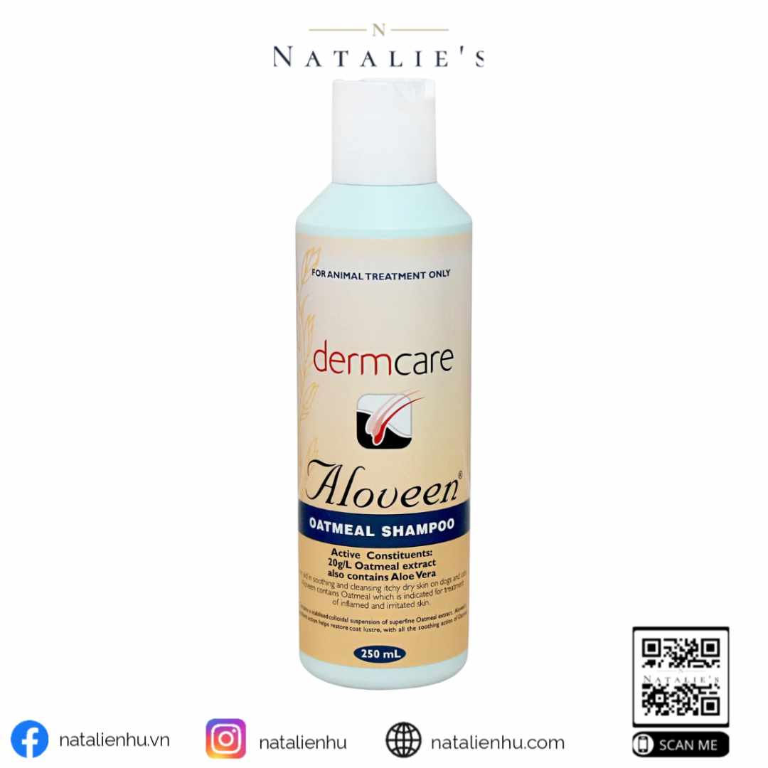 Dầu Gội Cho Chó & Mèo Dermcare Aloveen Yến Mạch 250ML