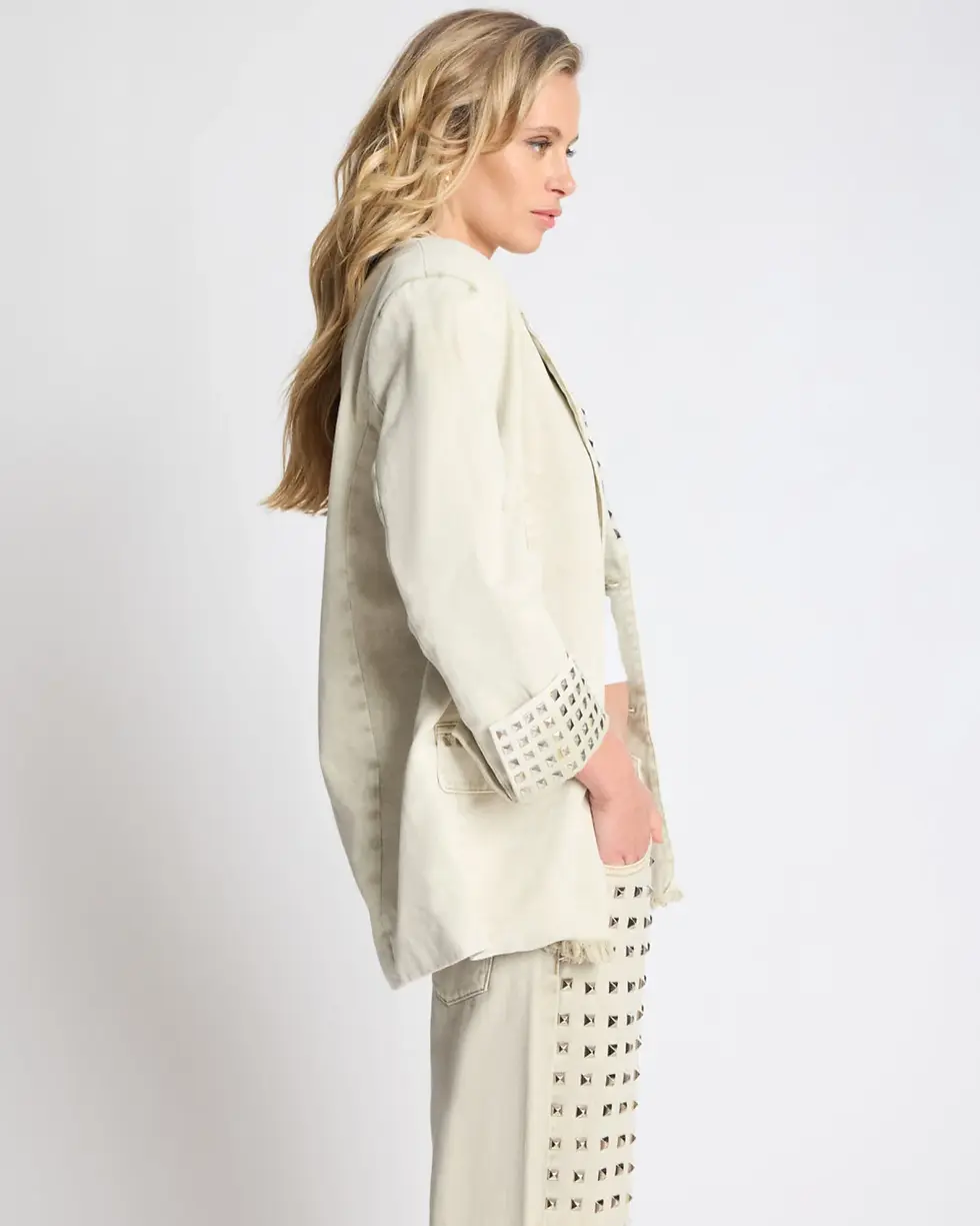 Thumbnail: ONE TEASPOON SILVER STORM STUDDED DENIM BLAZER