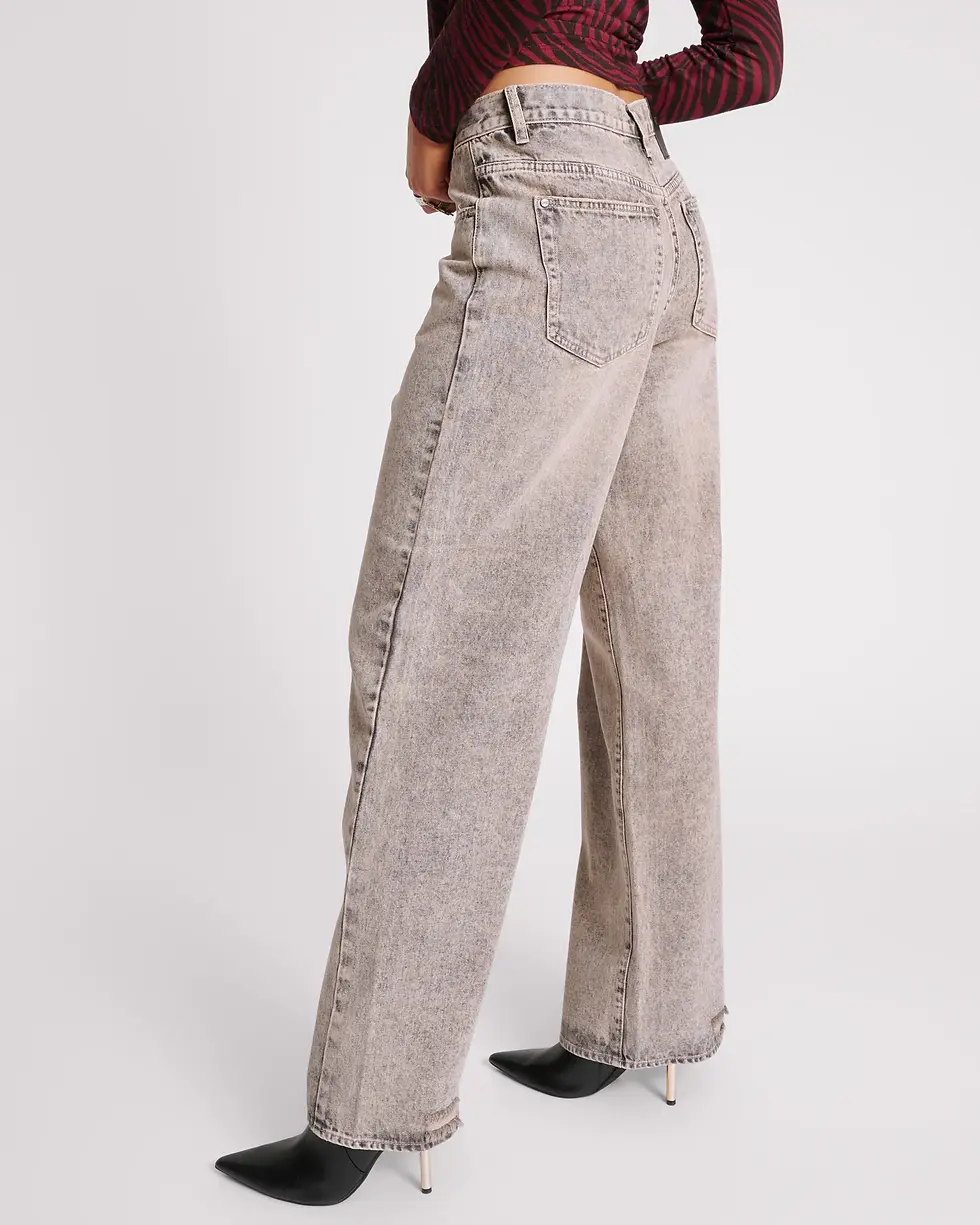 Thumbnail: ONE TEASPOON DUSTY SMOKE JACKSON MID WAIST WIDE LEG JEANS