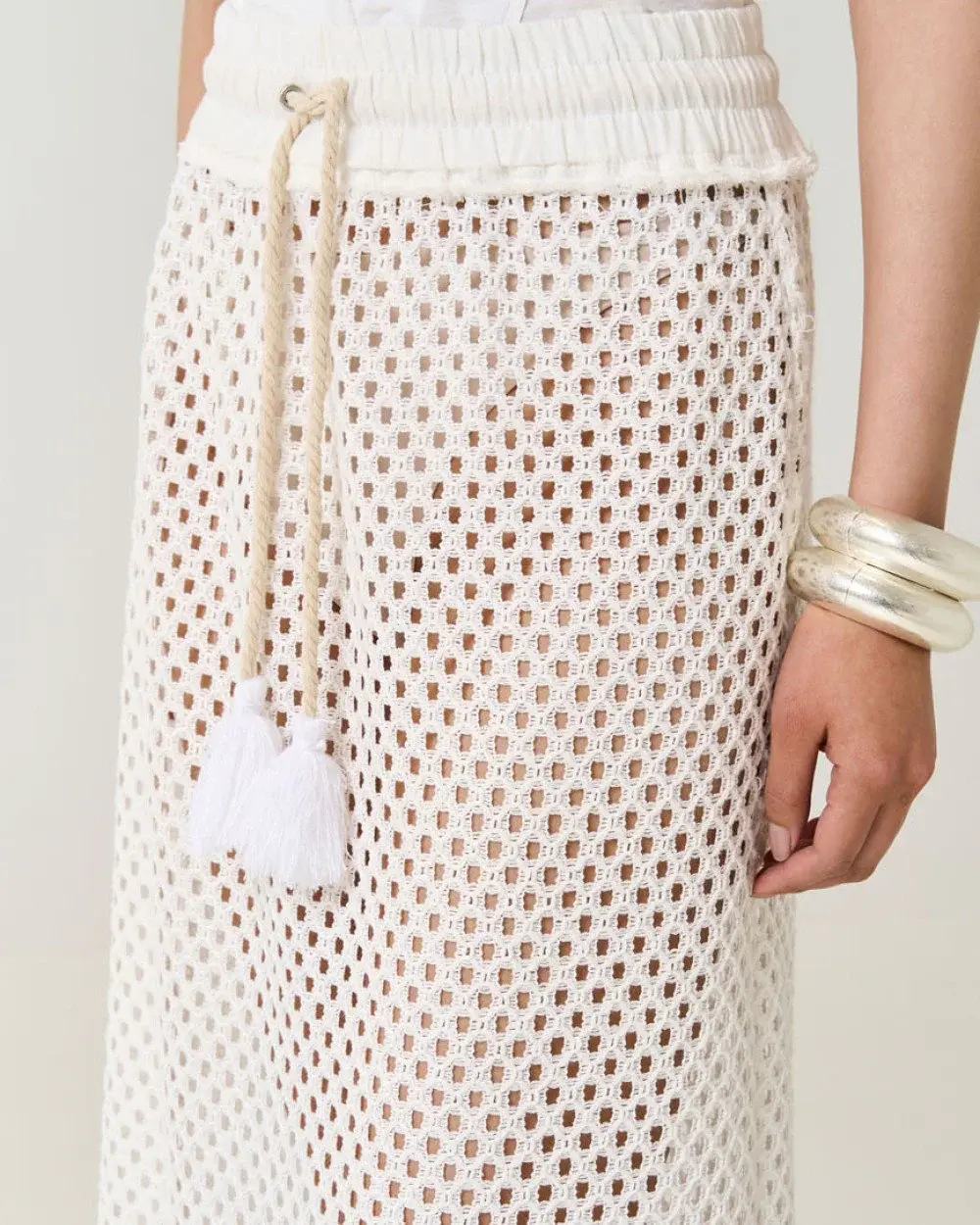 ACCESS PERFORATED CROCHET SKIRT