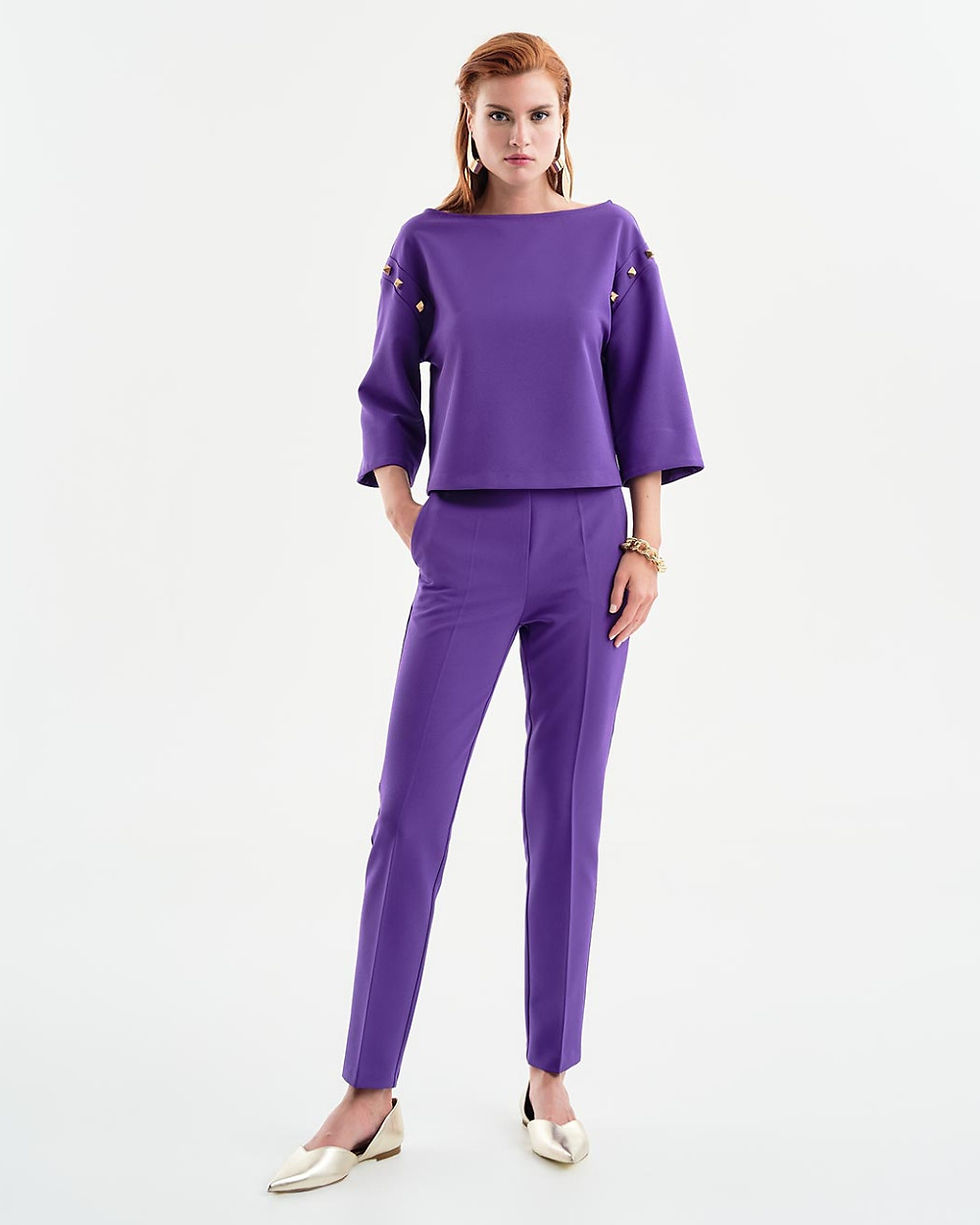 Thumbnail: ACCESS TROUSERS WITH GOLD STUD DETAIL
