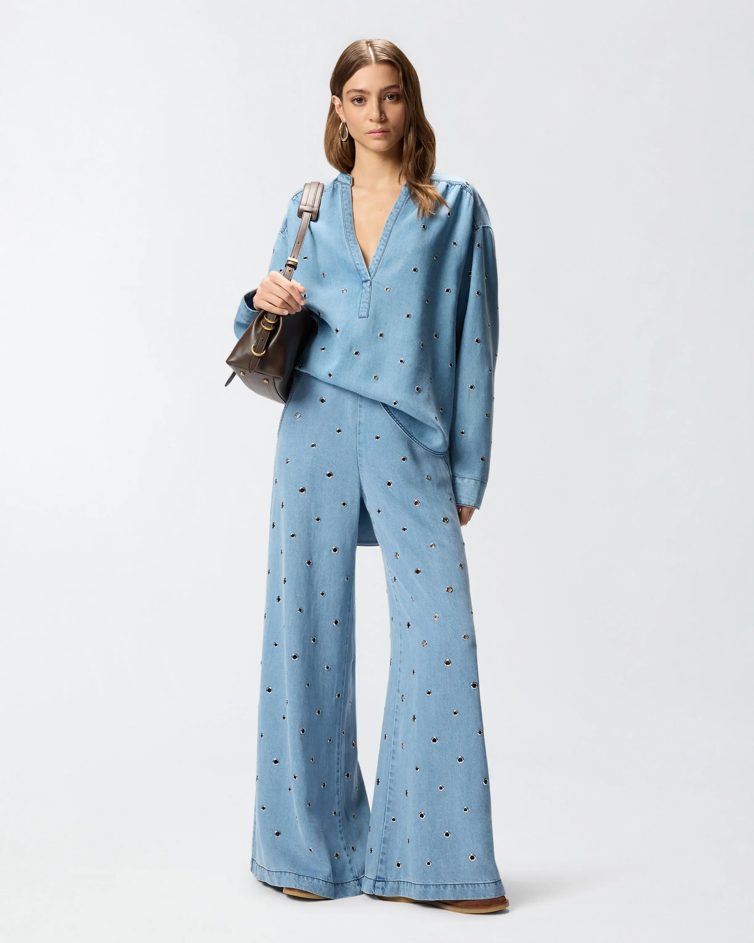 PINKO DENIM JEANS WITH EYELETS