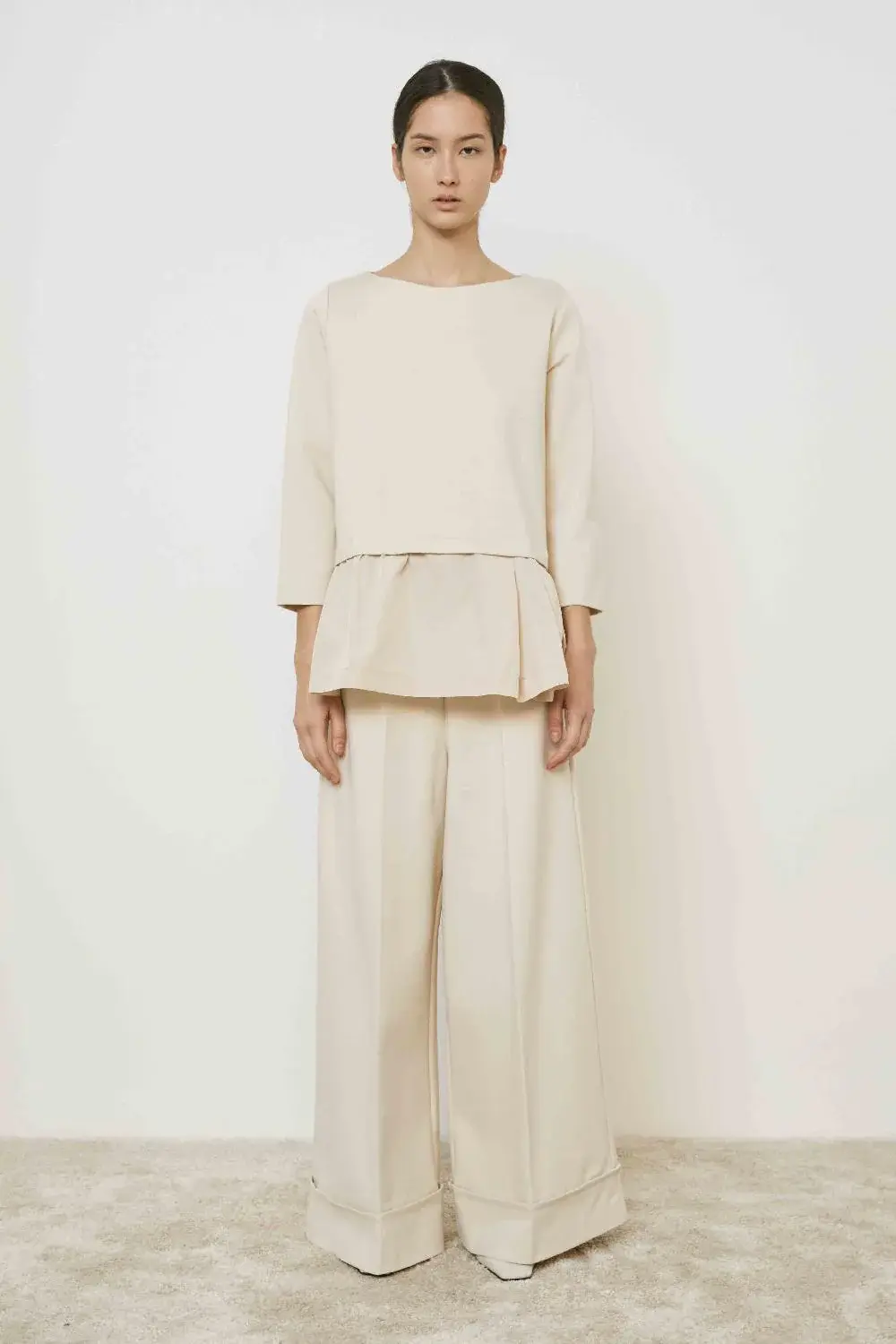 MEIMEIJ LONG-SLEEVED BLOUSE WITH BOAT NECK