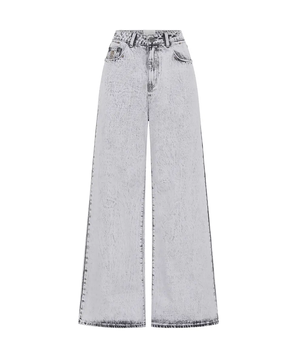 Thumbnail: ONE TEASPOON BIANCO HIGH WAIST LOVE MACHINES SUPER WIDE LEG JEANS