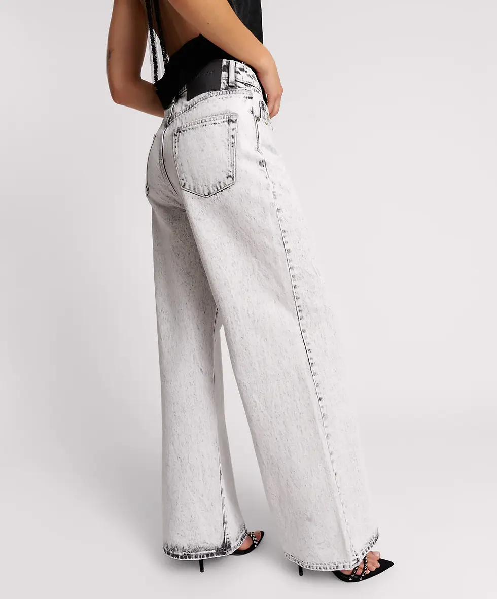 Thumbnail: ONE TEASPOON BIANCO HIGH WAIST LOVE MACHINES SUPER WIDE LEG JEANS