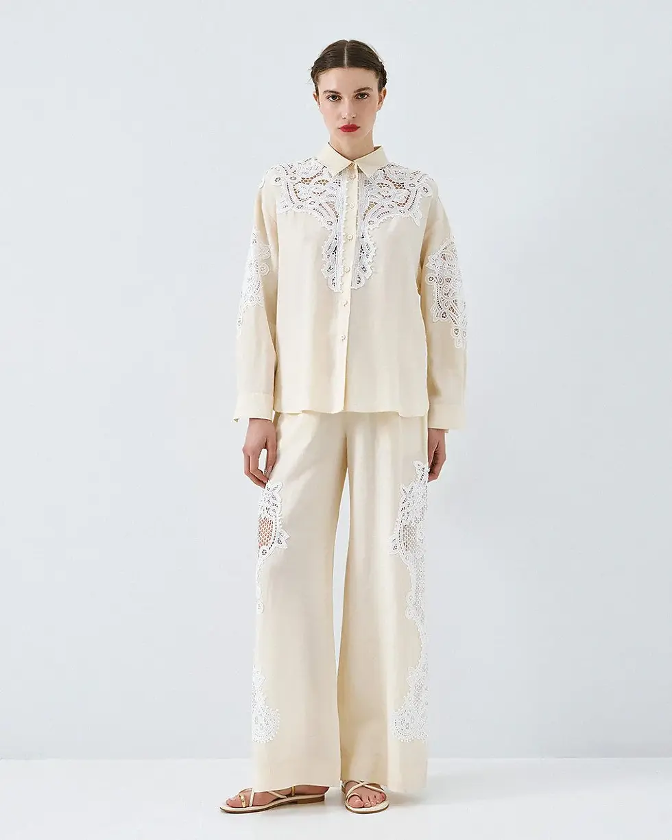Thumbnail: ACCESS PANTS WITH LACE DETAILS
