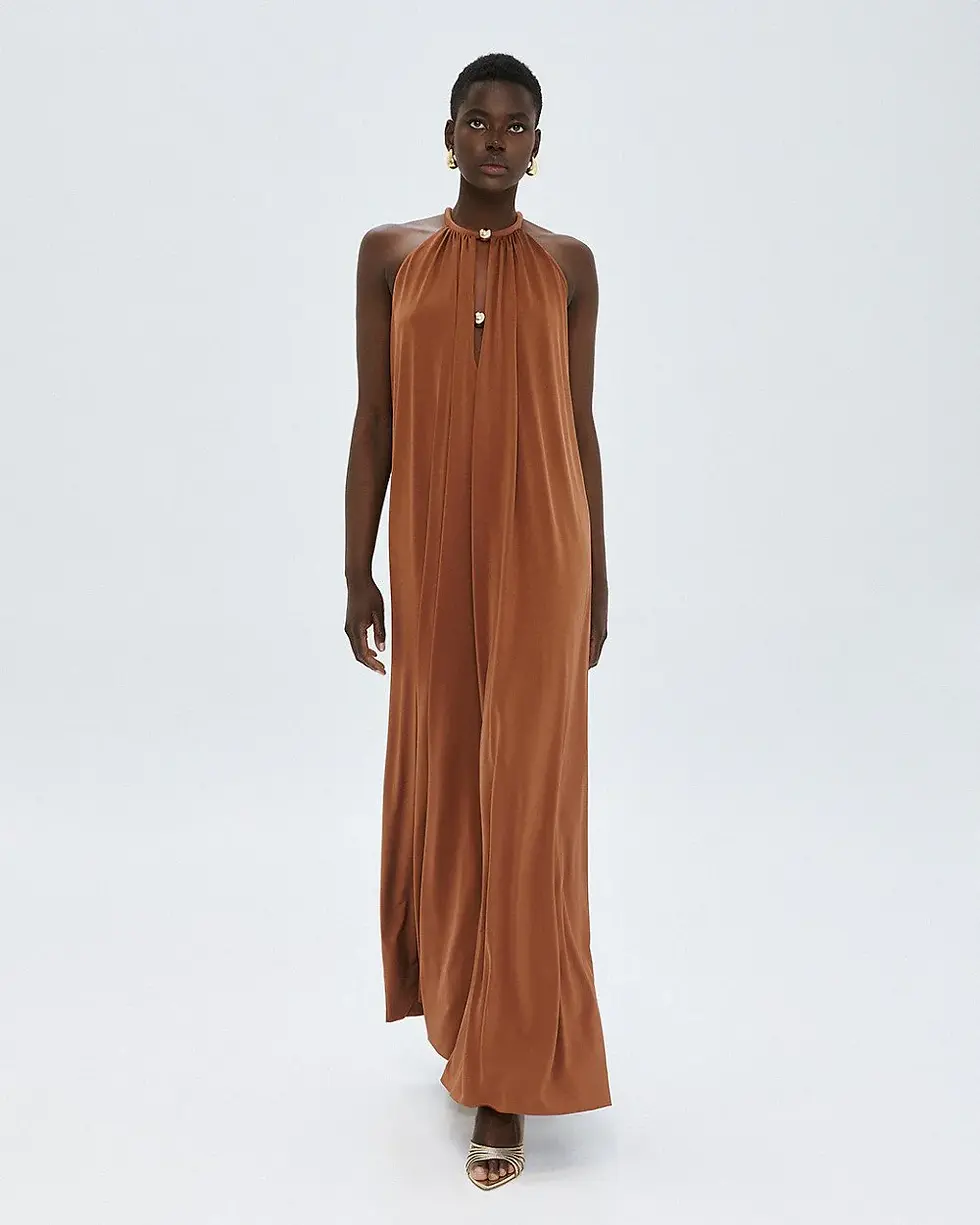 Thumbnail: ACCESS MAXI HALTER DRESS WITH METALLIC DETAILS