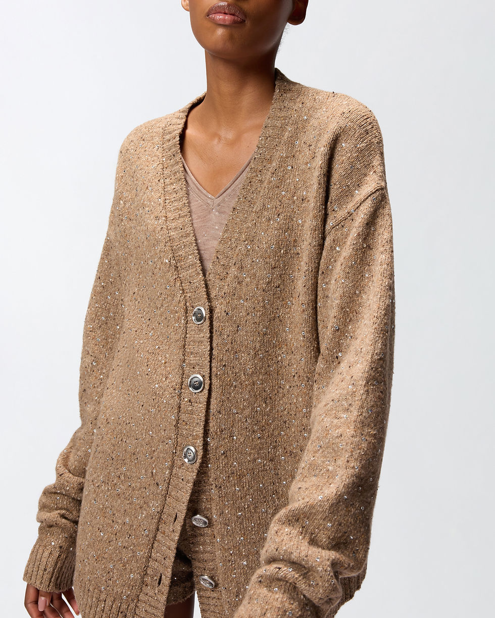 Thumbnail: PINKO BOUCLE CARDIGAN WITH RHINESTONES