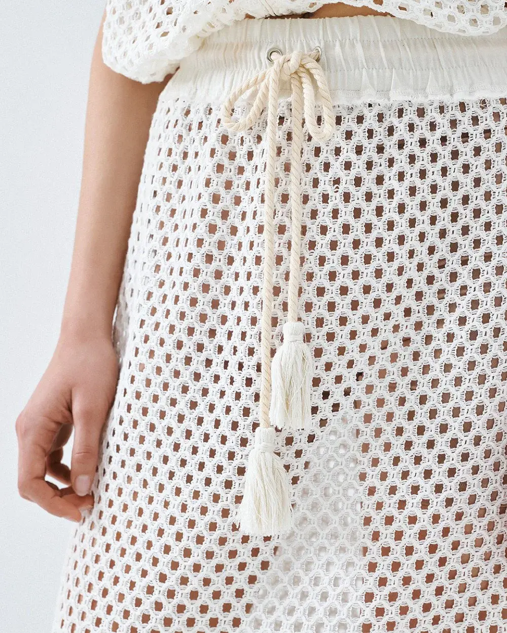 ACCESS PERFORATED CROCHET SKIRT