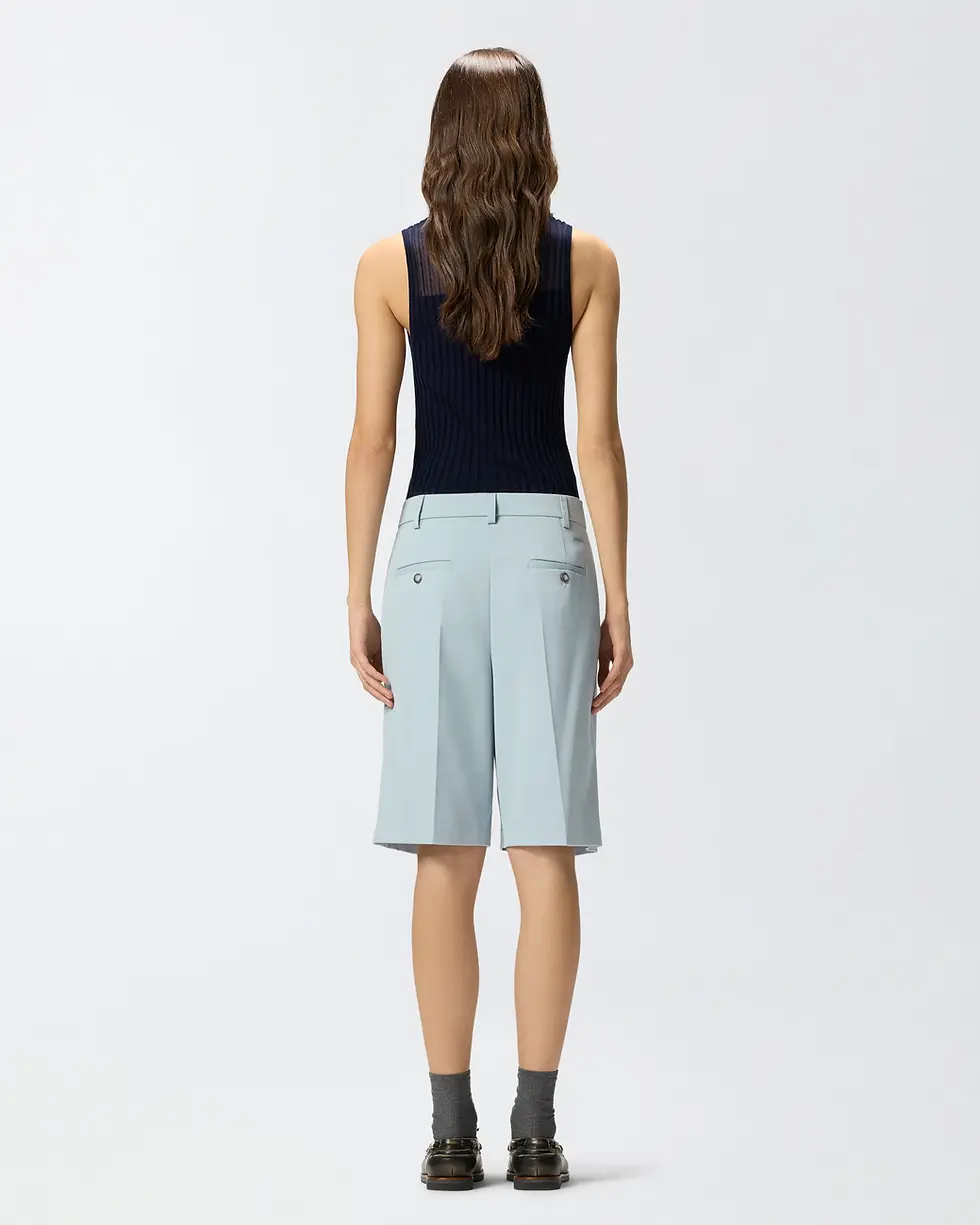 Thumbnail: PINKO BERMUDA SHORTS WITH PRESSED PLEAT DETAIL