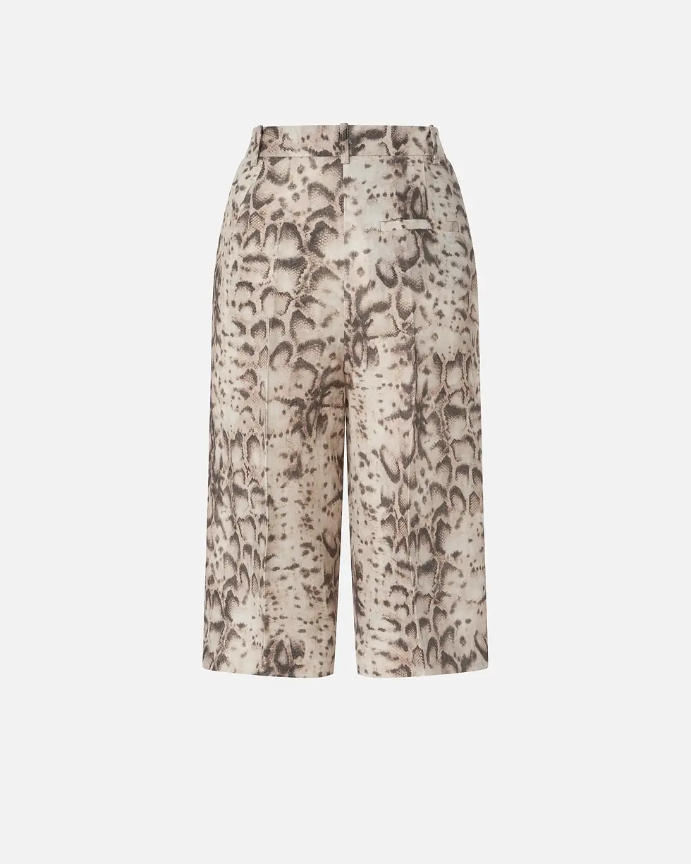 Thumbnail: PINKO LINEN BERMUDA SHORTS WITH SNAKE PRINT