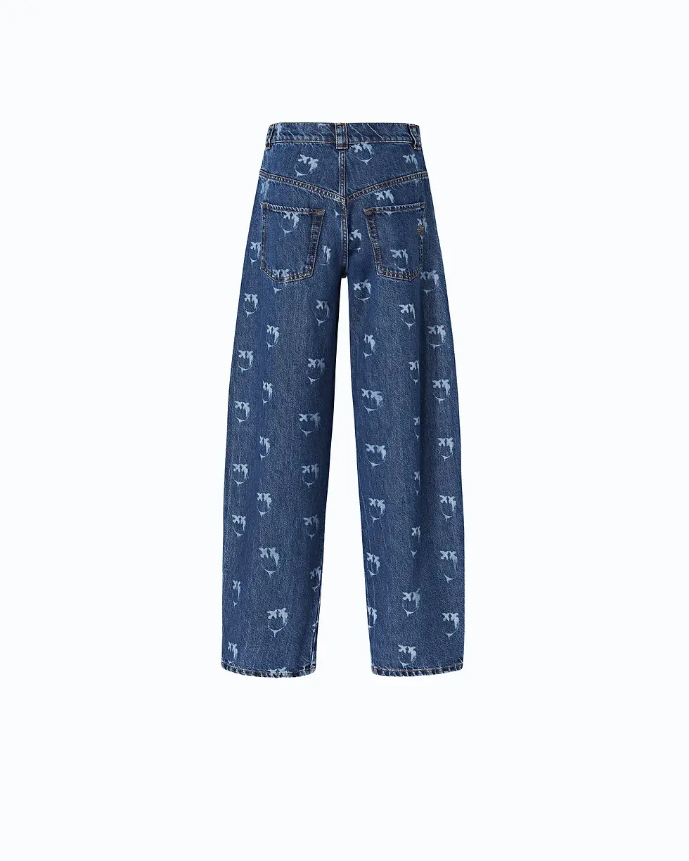 Thumbnail: PINKO JEANS WITH ALL-OVER LOVE BIRDS PRINT