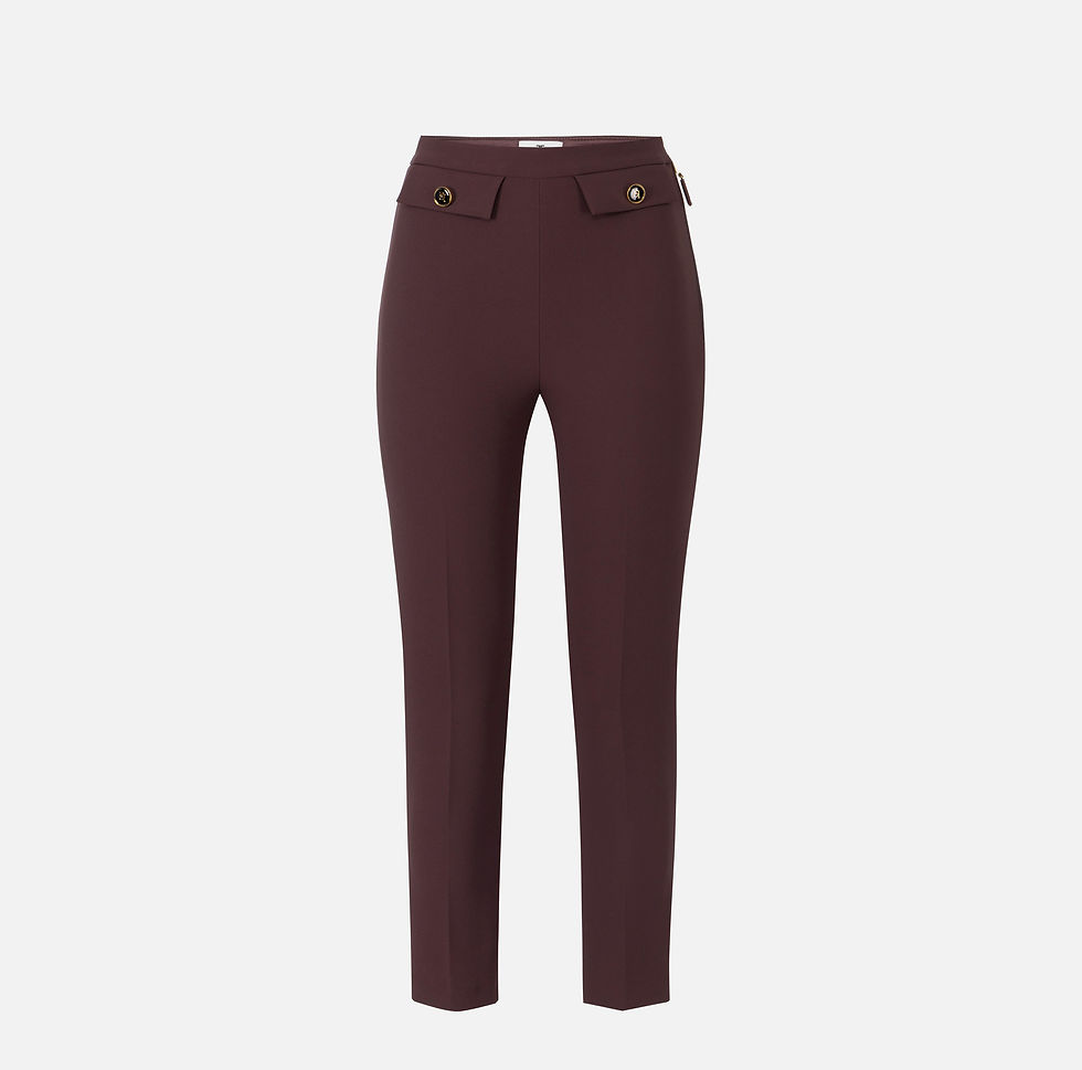 Thumbnail: ELISABETTA FRANCHI DOUBLE CREPE TROUSERS