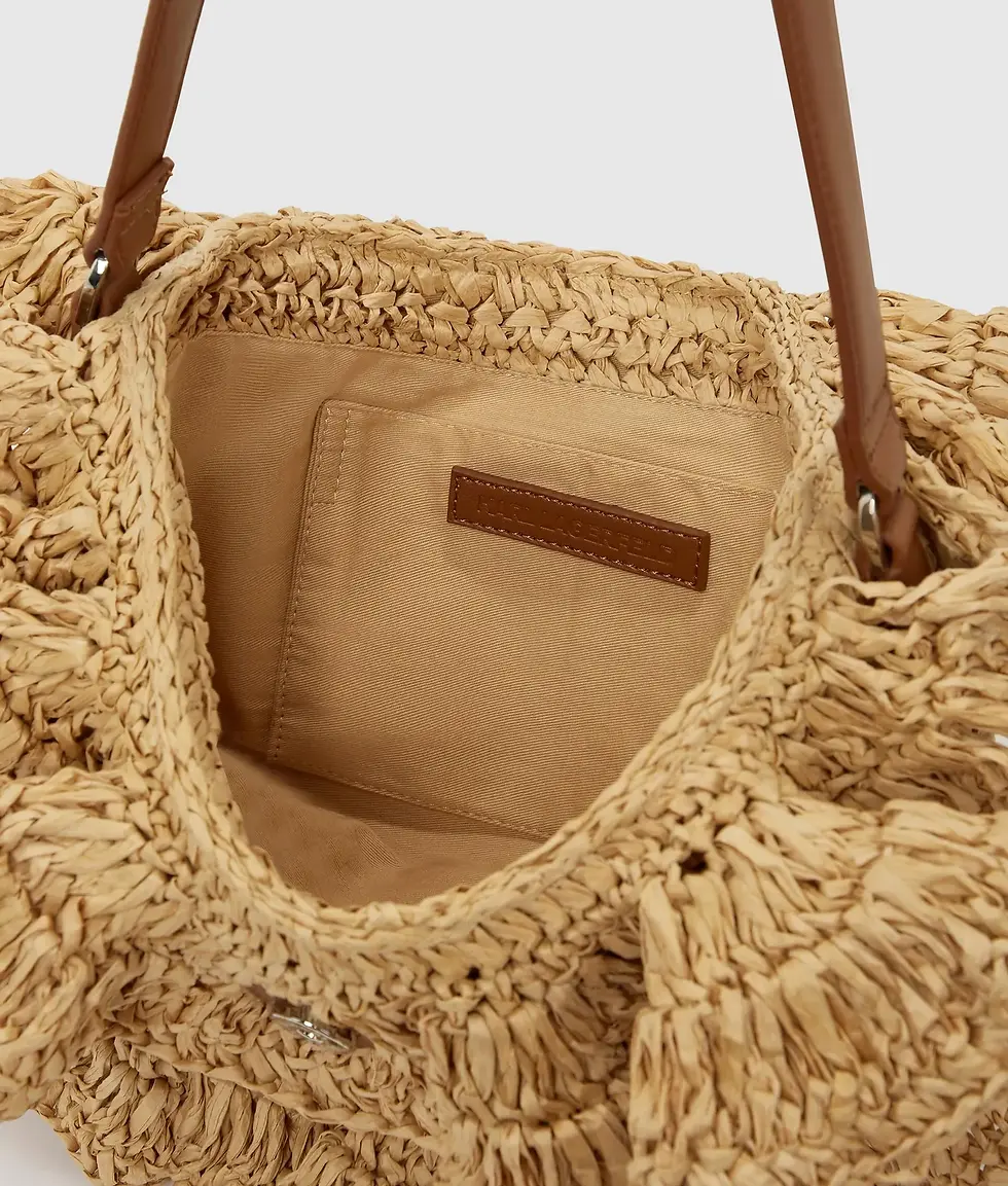 Thumbnail: KARL LAGERFELD RUFFLE RAFIA SHOULDER BAG