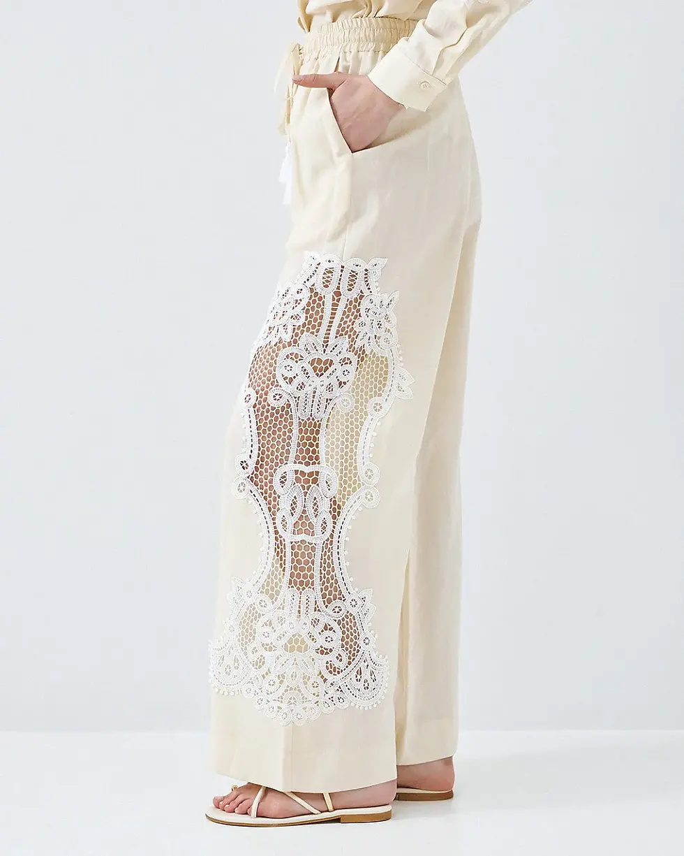 Thumbnail: ACCESS PANTS WITH LACE DETAILS