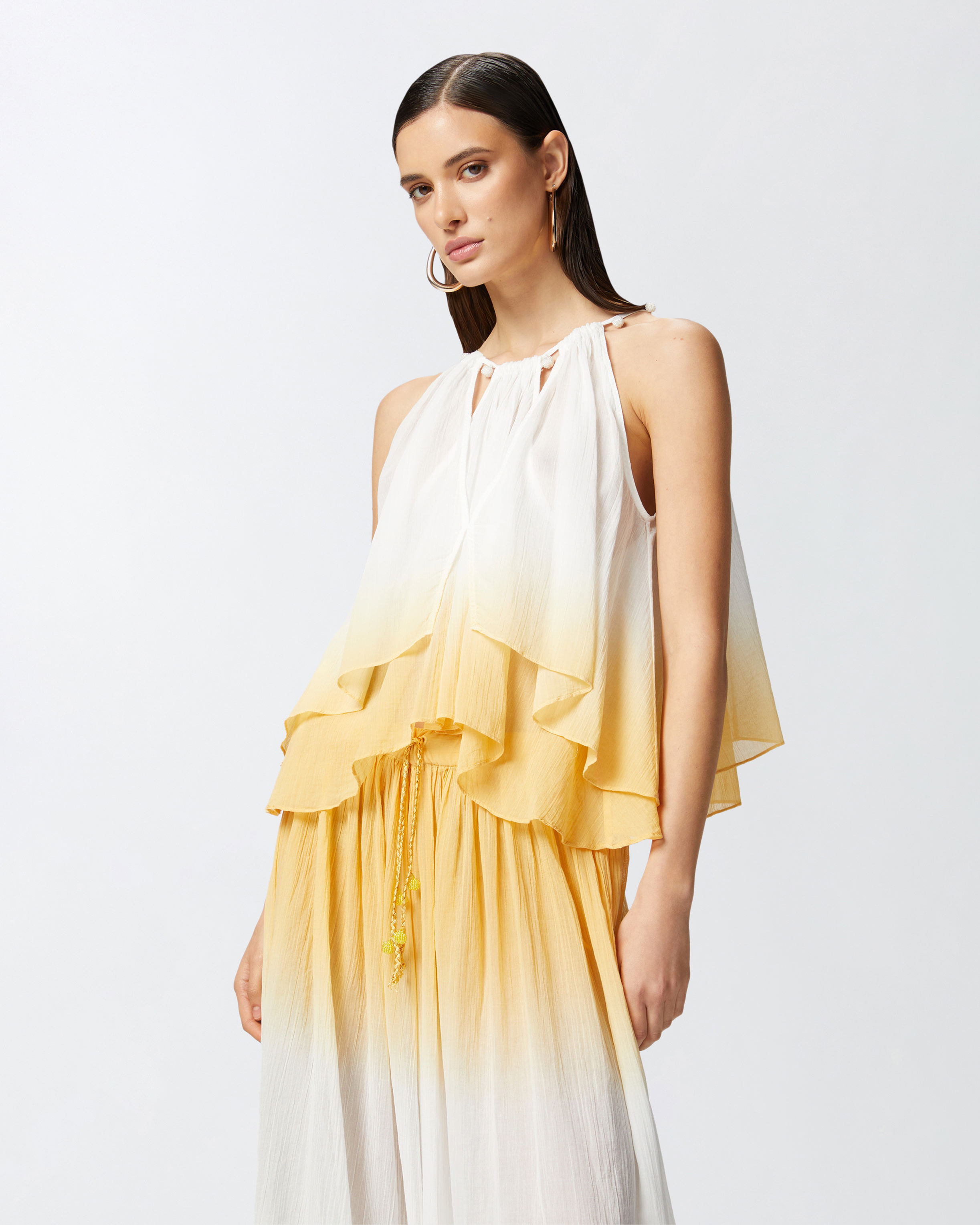 PINKO VOLUMINOUS SLEEVELESS TOP WITH GRADIENT