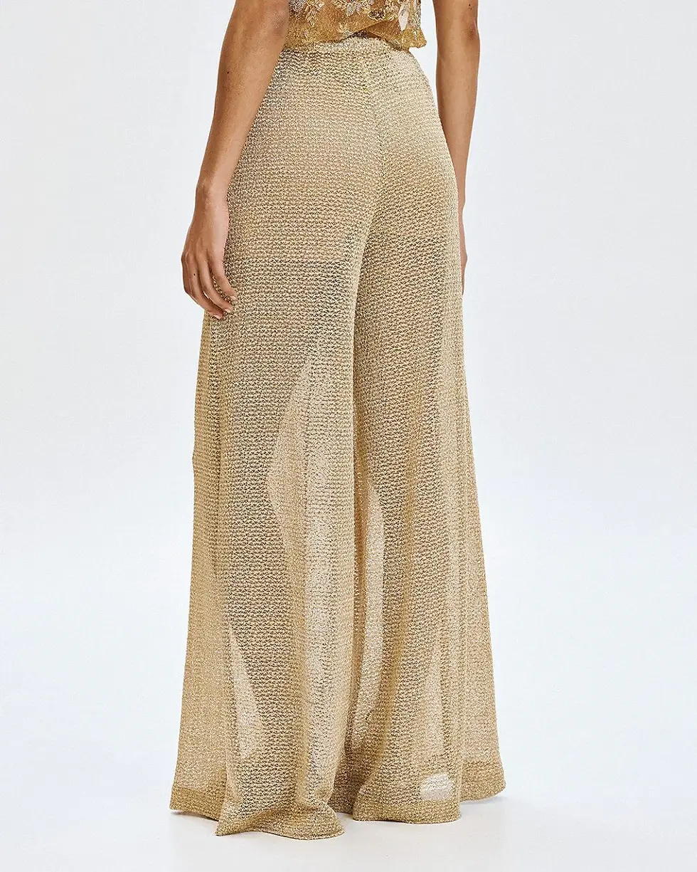 Thumbnail: ACCESS KNIT PANTS WITH SEQUINS