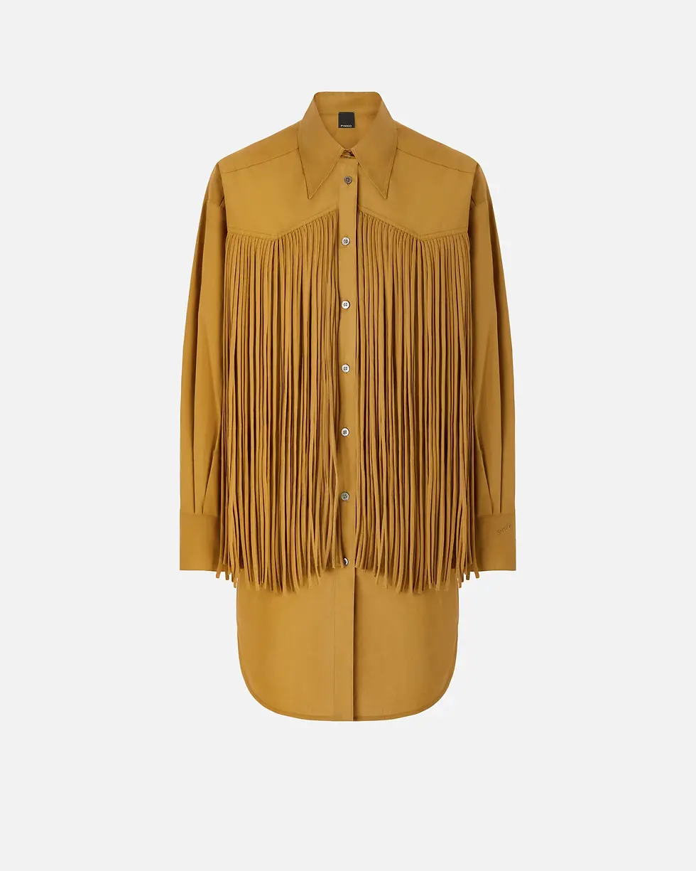 Thumbnail: PINKO MINI SHIRT DRESS WITH FRINGING