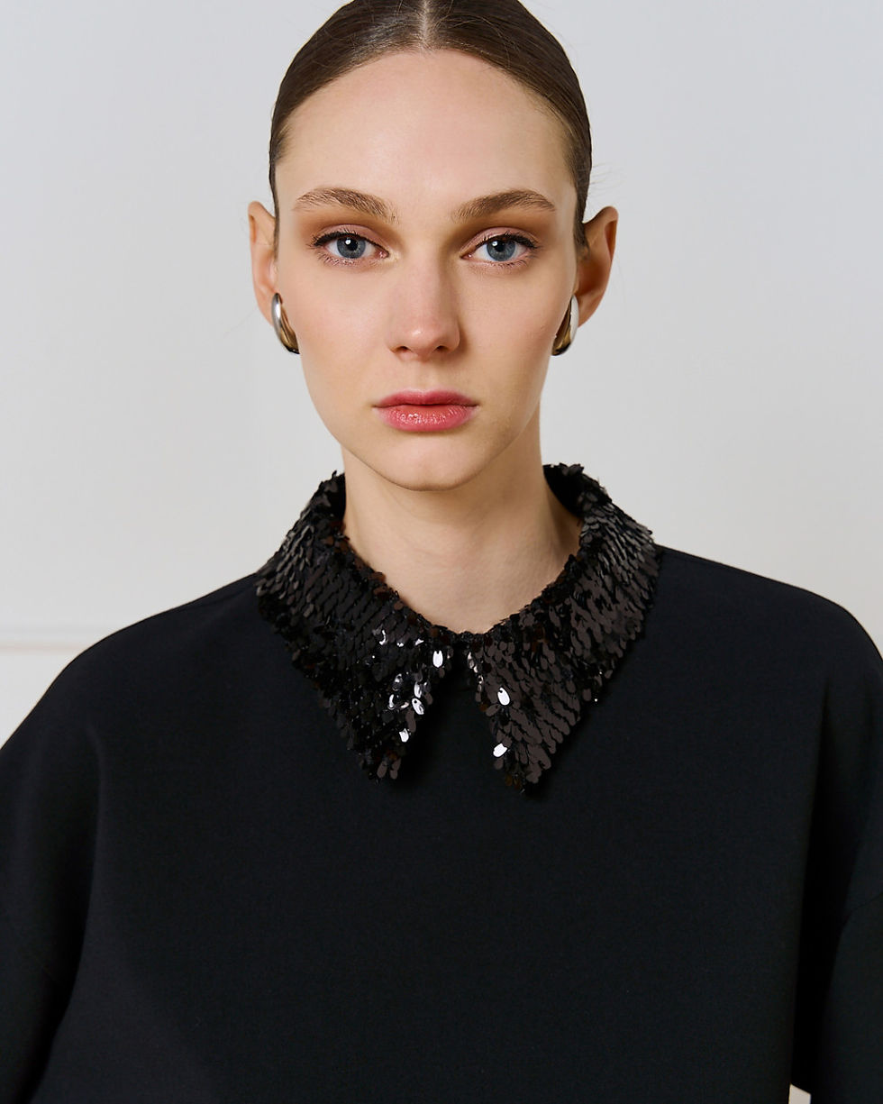 Thumbnail: ACCESS BLOUSE WITH DETACHABLE SEQUIN COLLAR