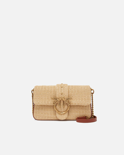 PINKO 105152A2LSZC1 関税送料込 PINKO MINI LOVE BAG SLOUCHY IN RAFFIA | L'ULTIMA BOUTIQUE