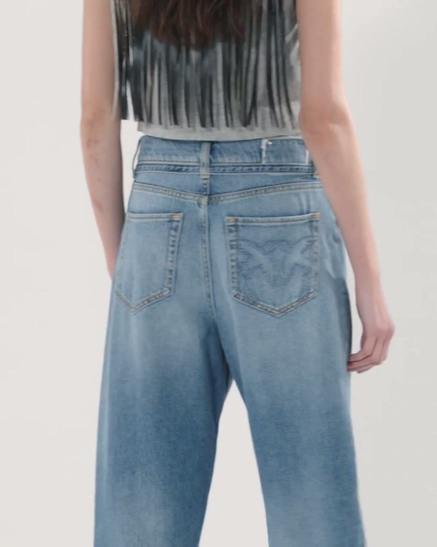 Thumbnail: PINKO BALLOON JEANS WITH BELT