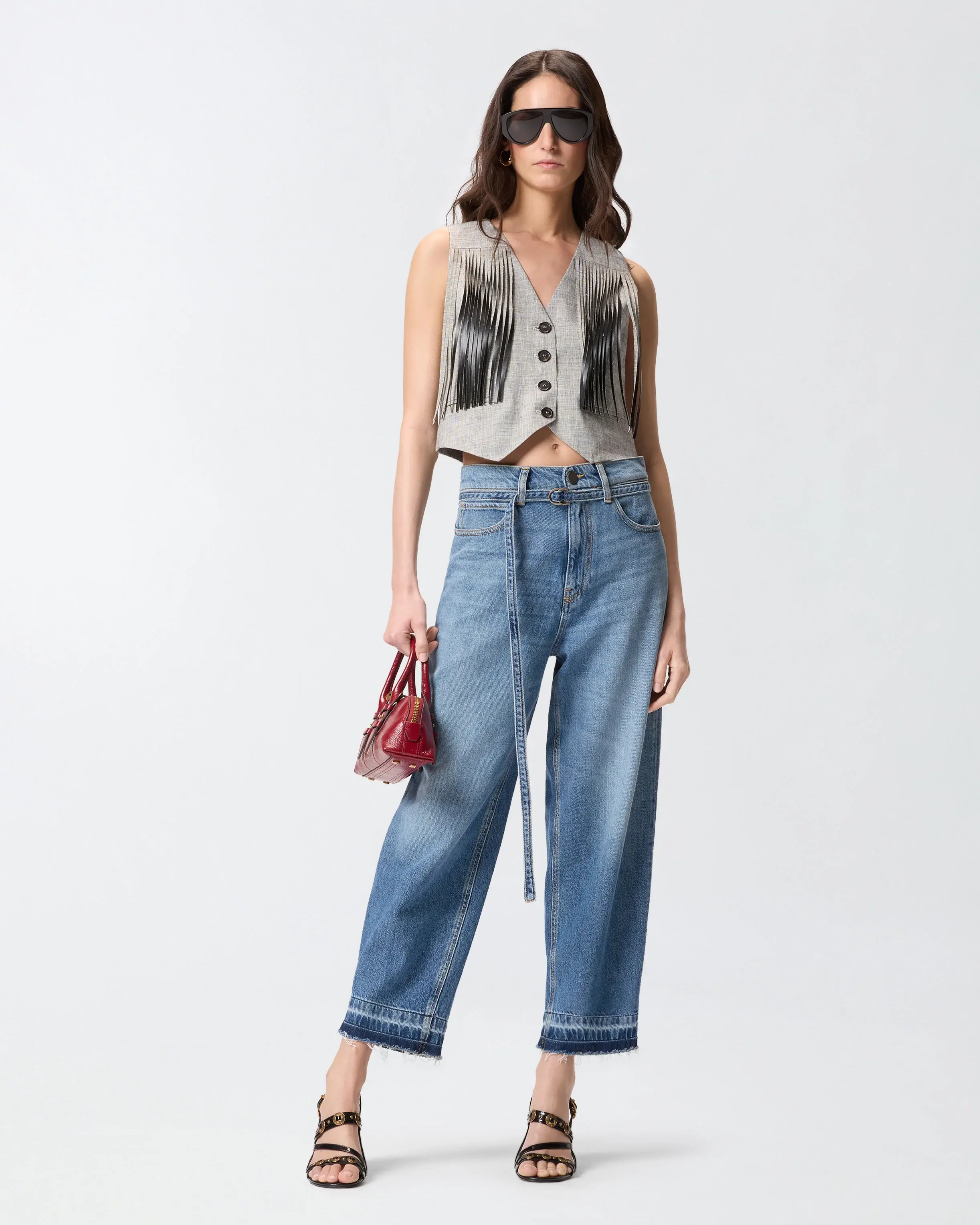 PINKO BALLOON JEANS WITH BELT