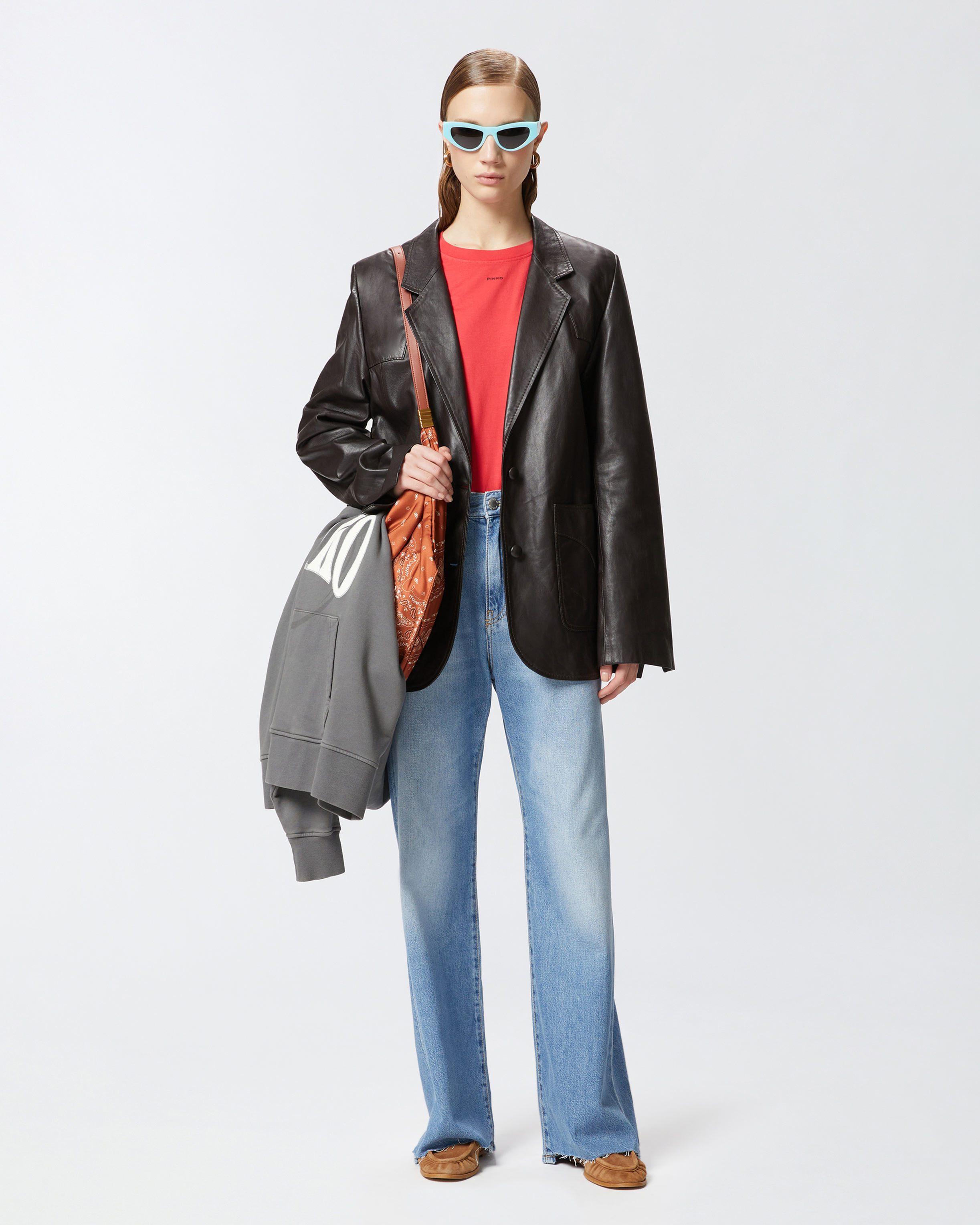 PINKO SOFT DENIM PALAZZO JEANS