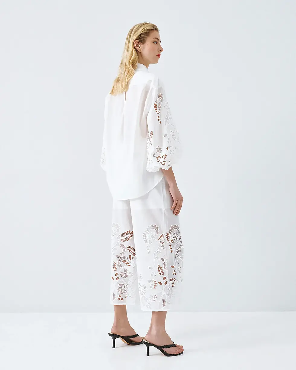Thumbnail: ACCESS COTTON SHIRT WITH BRODERIE SLEEVES