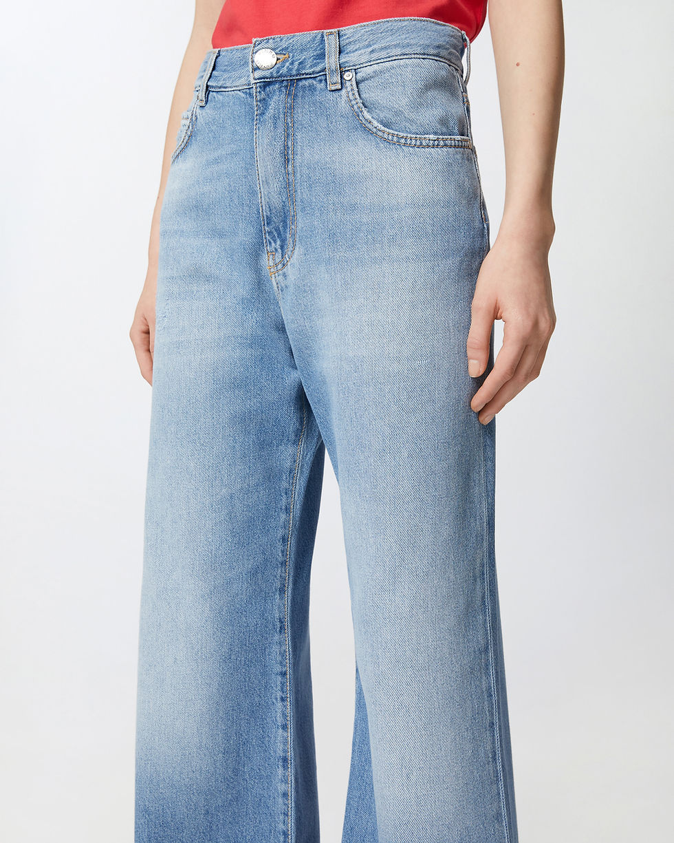 Thumbnail: PINKO SOFT DENIM PALAZZO JEANS