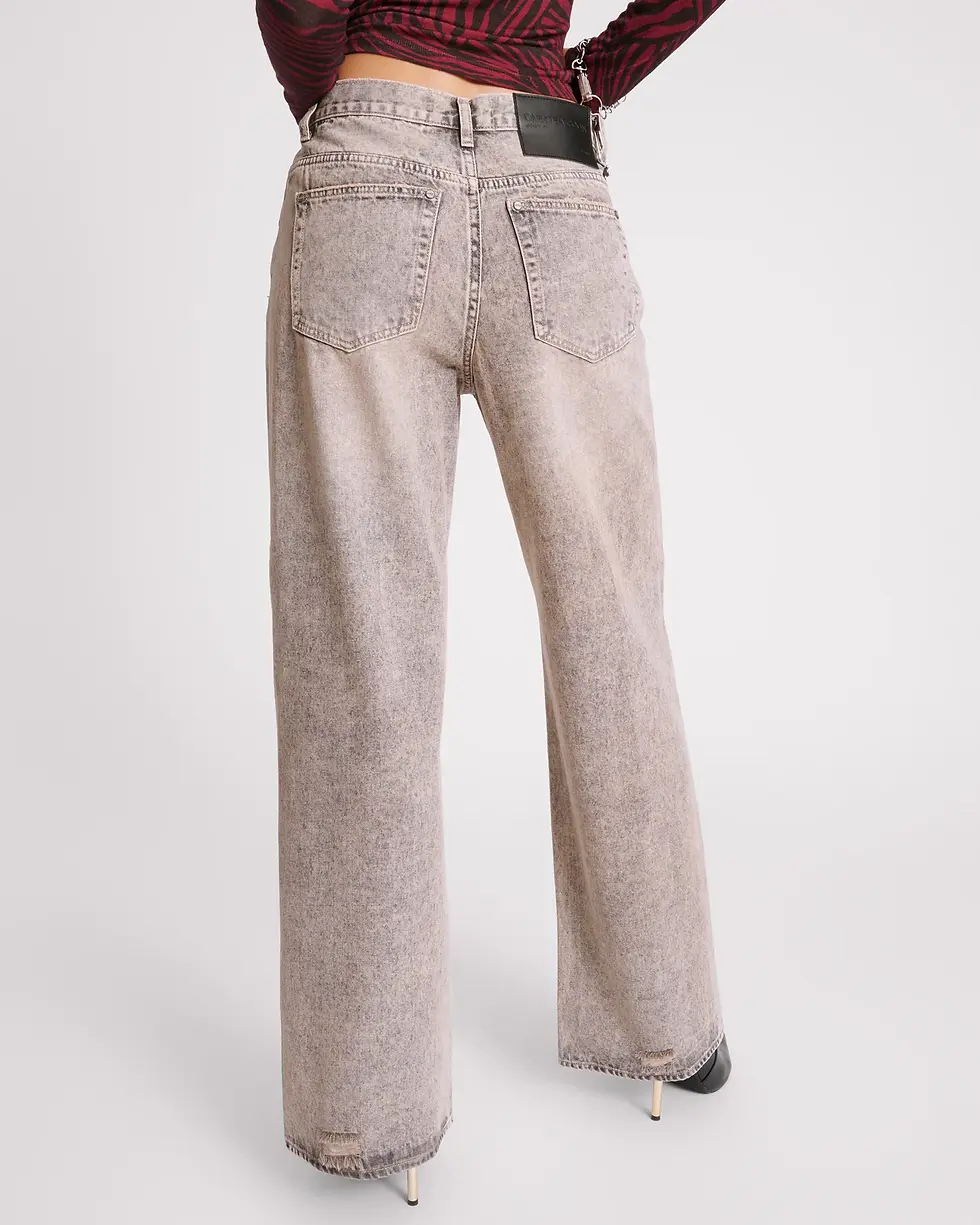 Thumbnail: ONE TEASPOON DUSTY SMOKE JACKSON MID WAIST WIDE LEG JEANS
