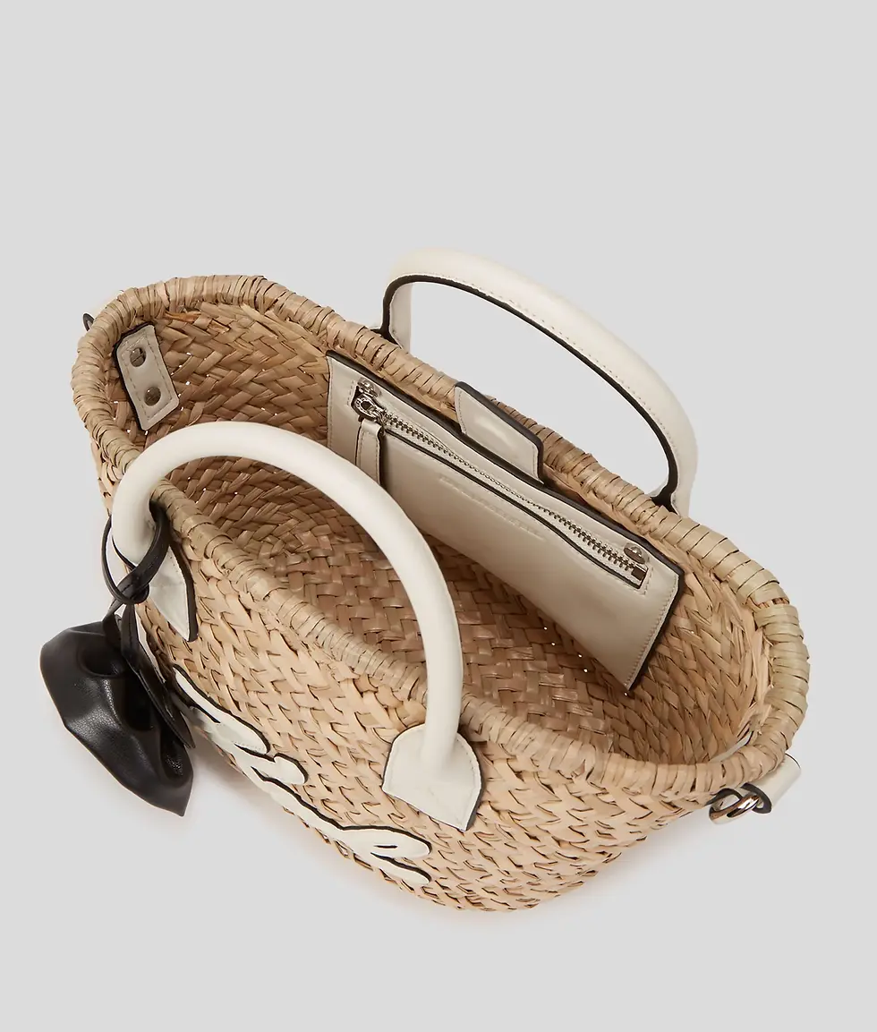 Thumbnail: KARL K/SIGNATURE SMALL RAFFIA TOTE BAG