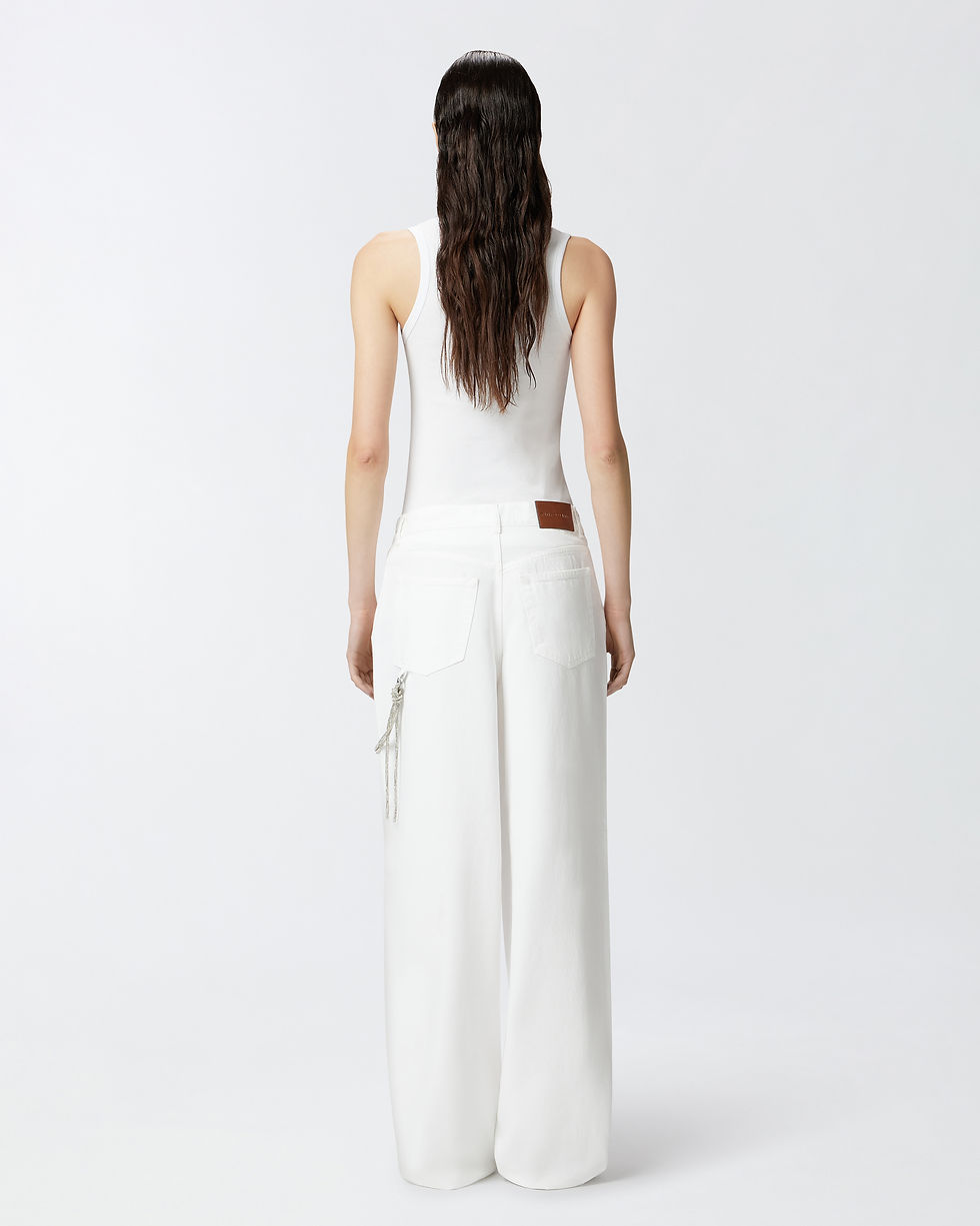 Thumbnail: PINKO LOOSE WIDE-LEG TROUSERS WITH JEWEL CHAIN