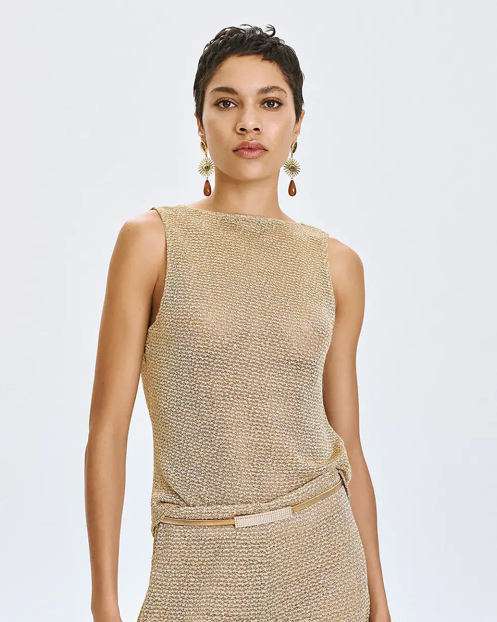 Thumbnail: ACCESS KNIT TOP WITH SEQUINS