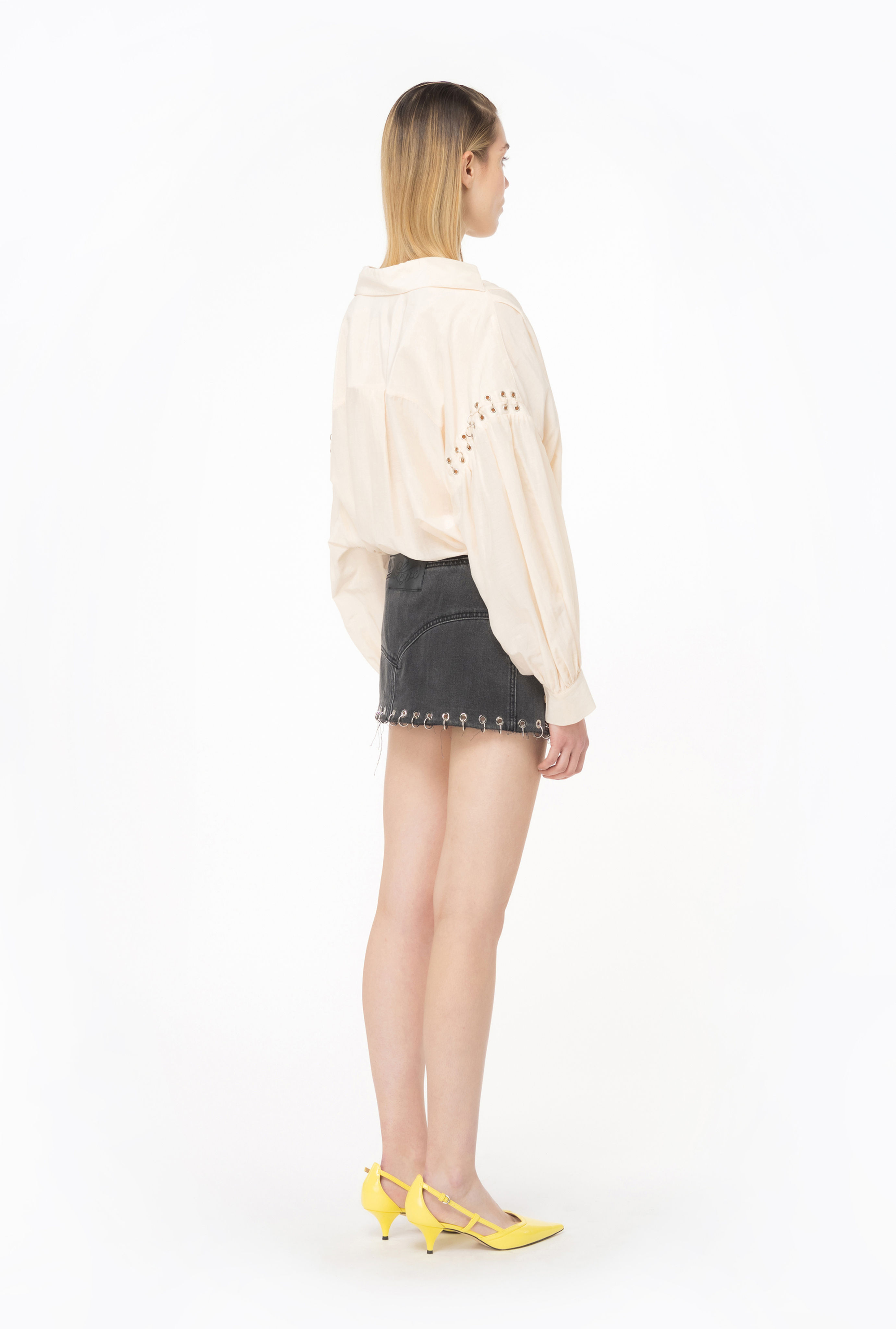 PINKO VOILE BLOUSE WITH PIERCING DETAIL