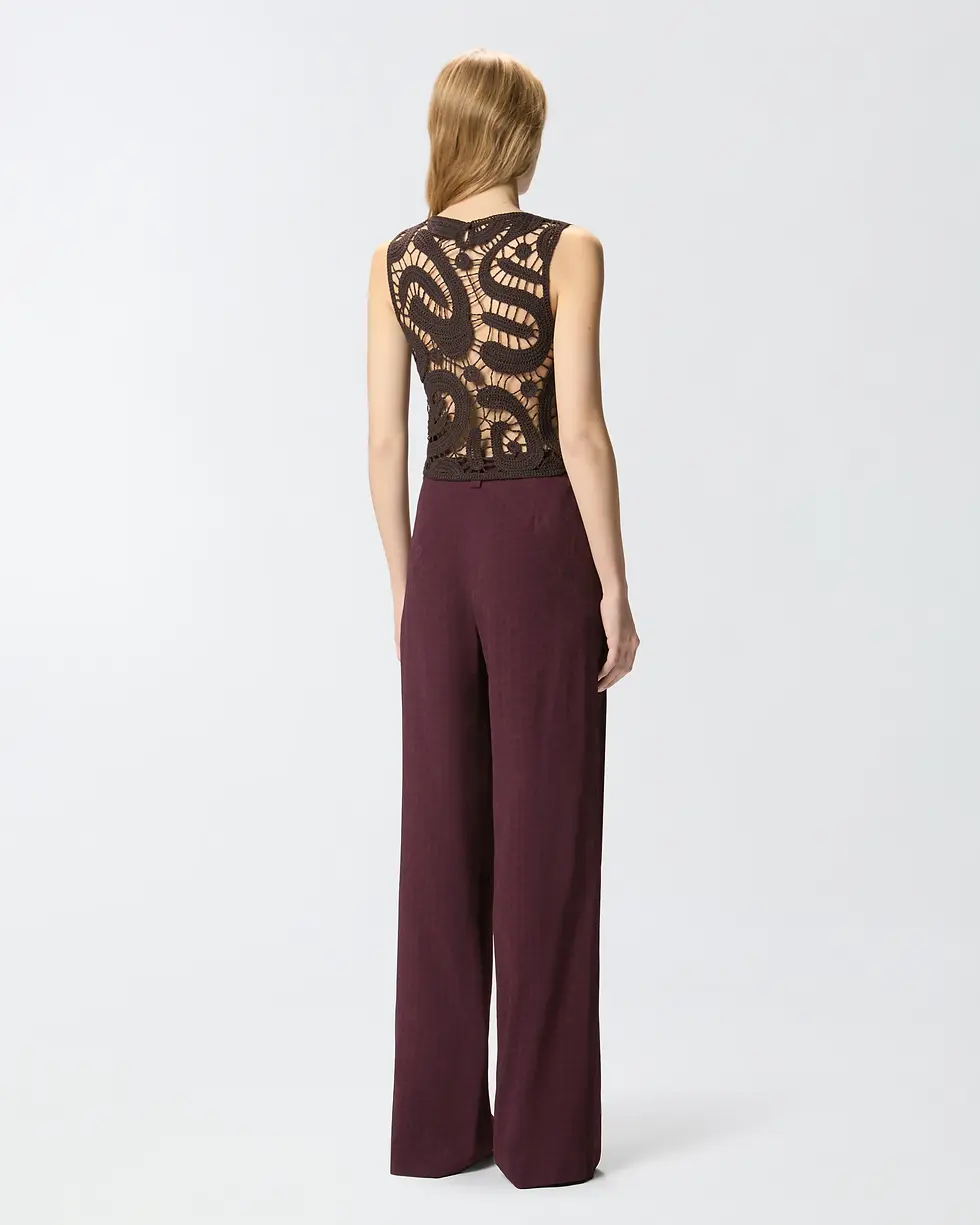 Thumbnail: PINKO GEOMETRIC CROCHETED SLEEVLESS TOP