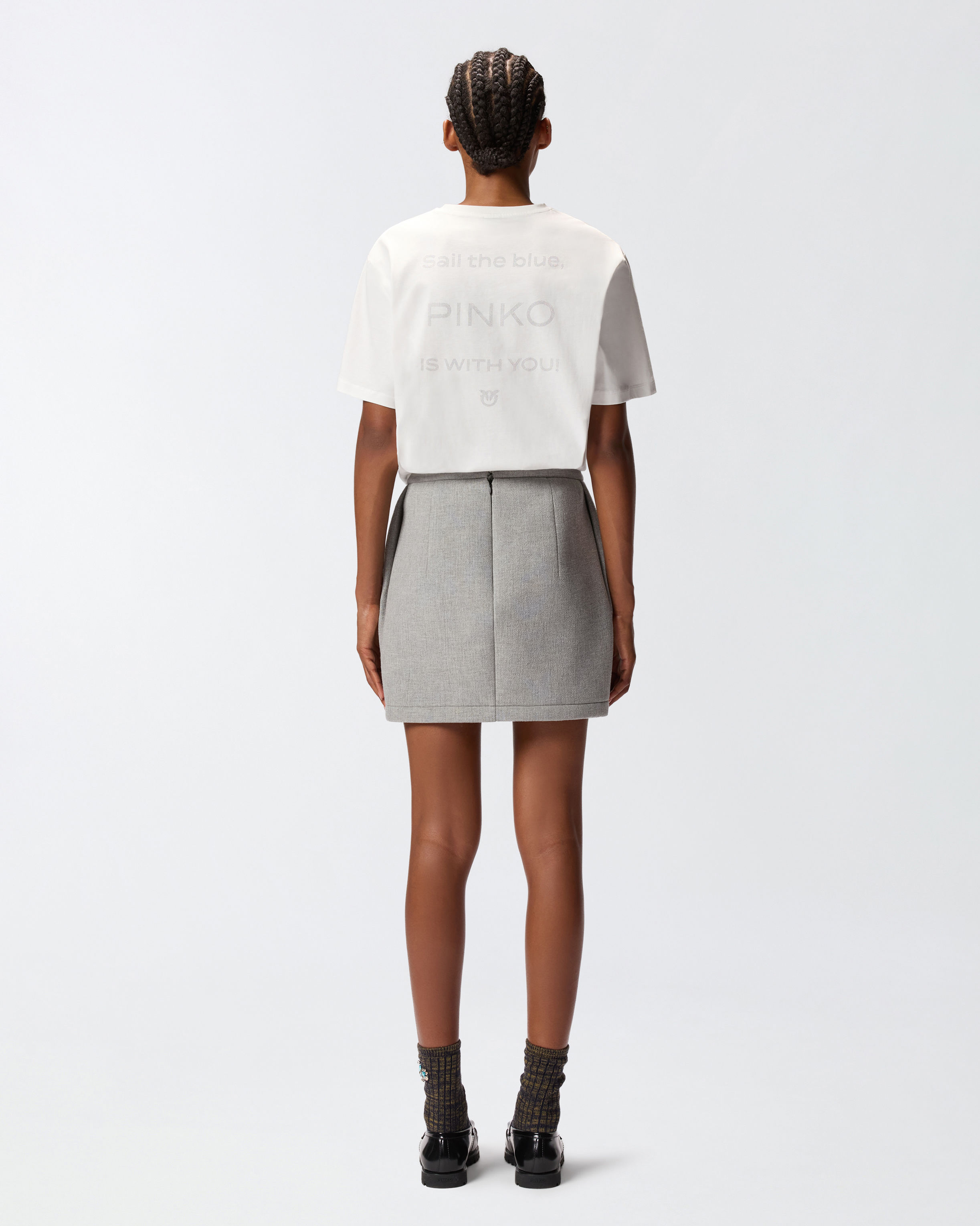 PINKO RHINESTONE LOGO T-SHIRT