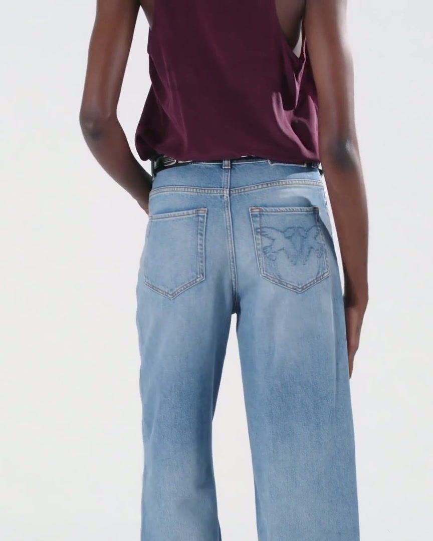 Thumbnail: PINKO BALLOON-FIT JEANS WITH FADING