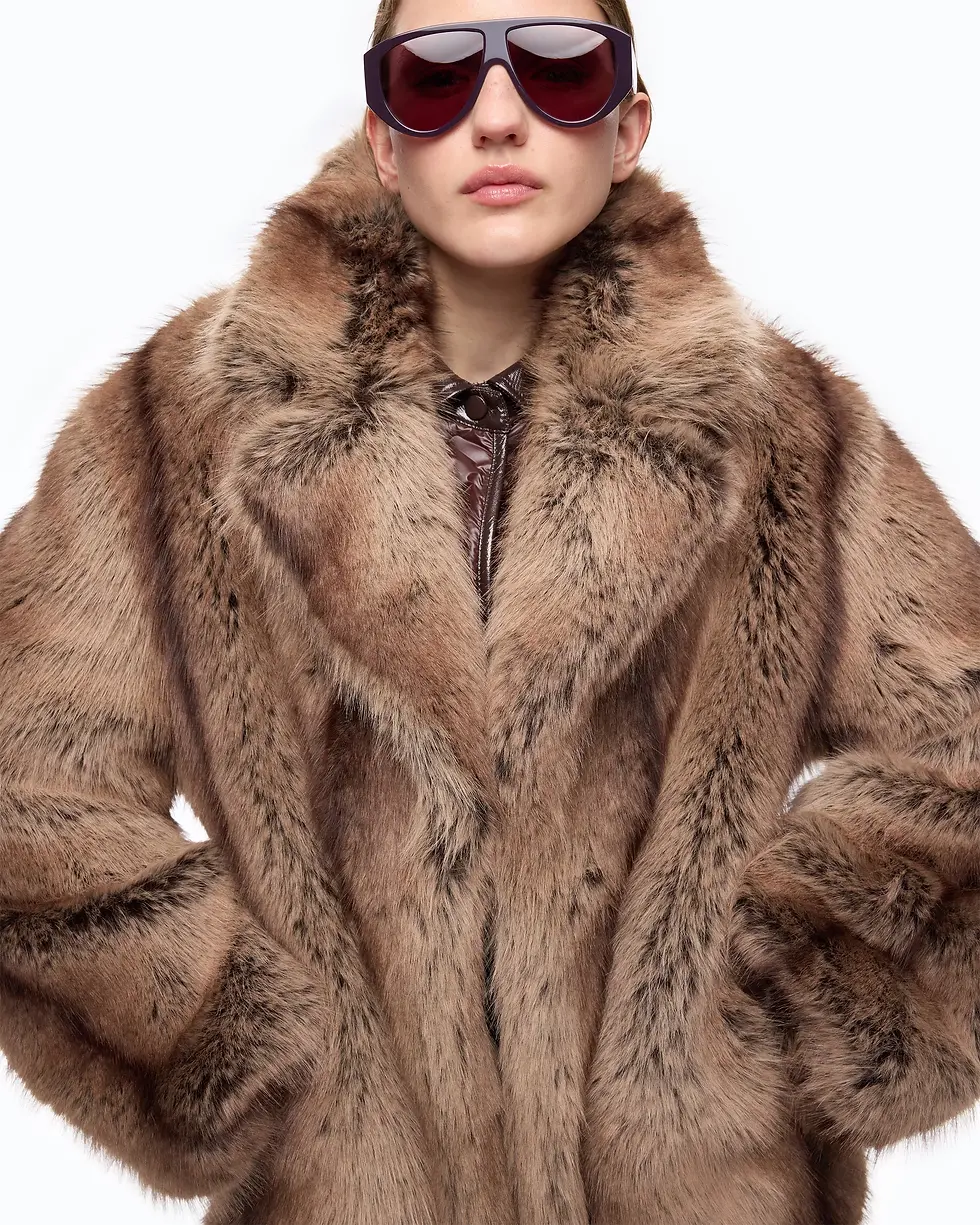 Thumbnail: PINKO FUR-EFFECT PEA COAT