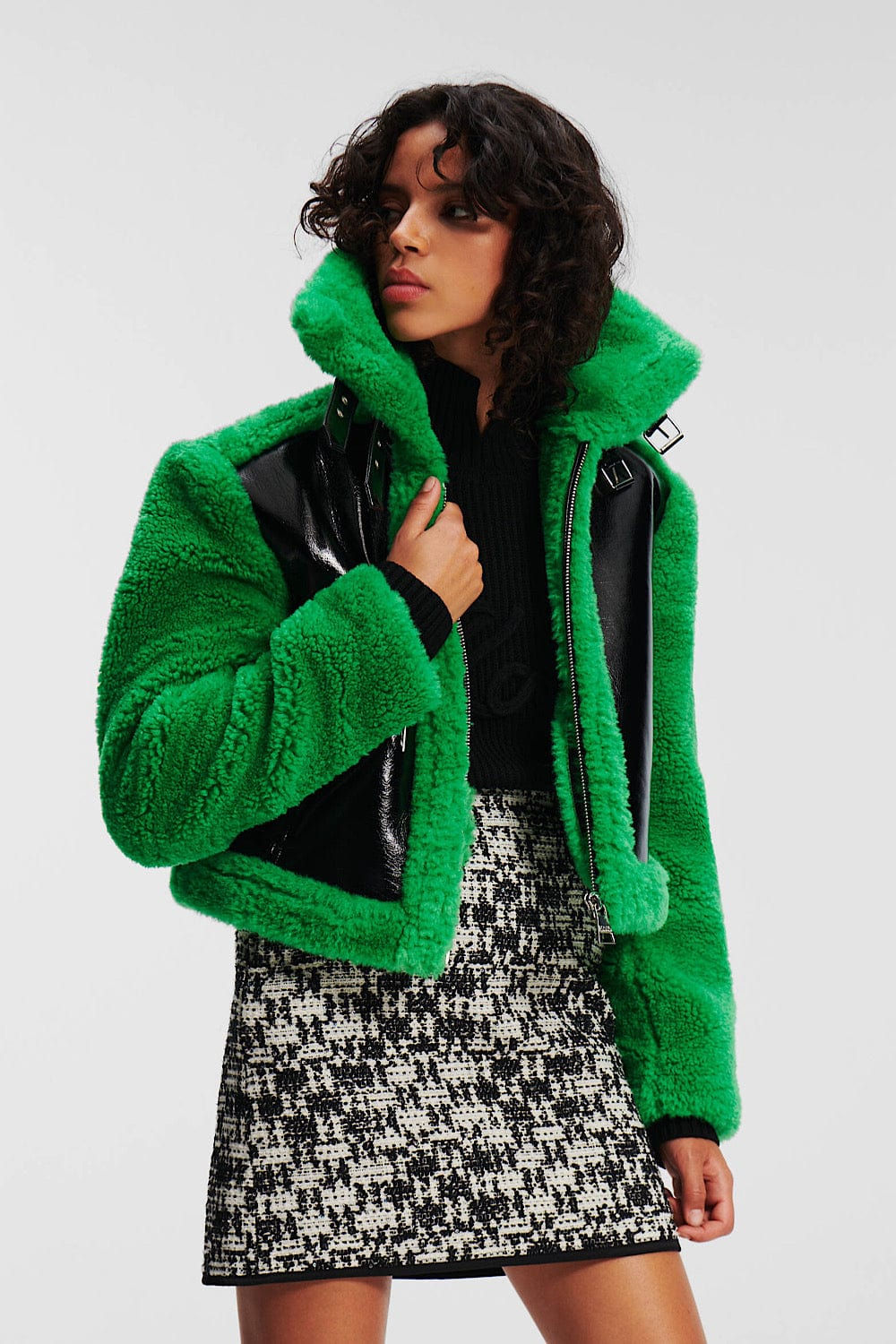 KARL LAGERFELD FAUX-SHEARLING JACKET