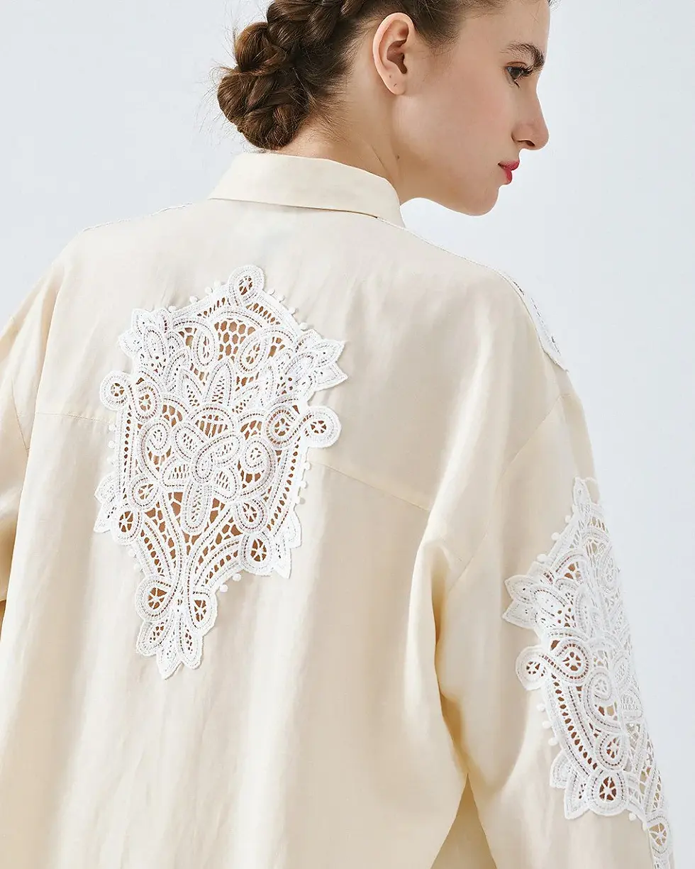 Thumbnail: ACCESS SHIRT WITH LACE DETAILS