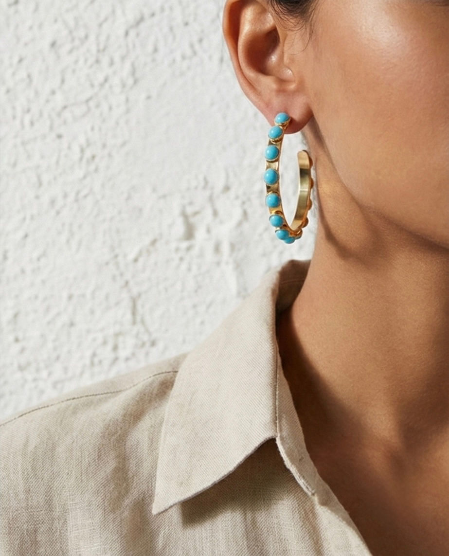 Thumbnail: ISCHIA TURQUOISE HOOPS