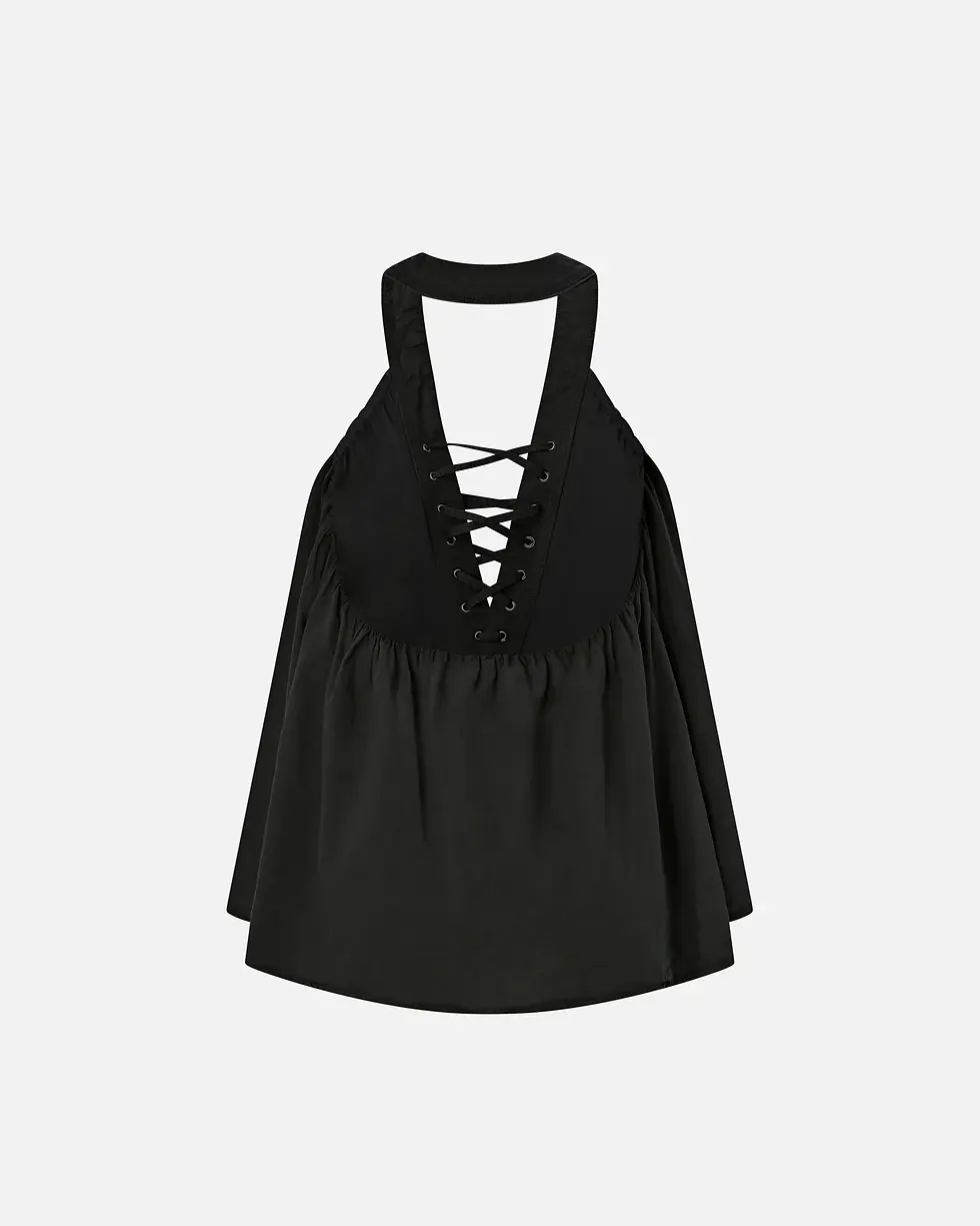 Thumbnail: PINKO LIGHTWEIGHT TOP WITH LACES AND TEXAN DETAILS